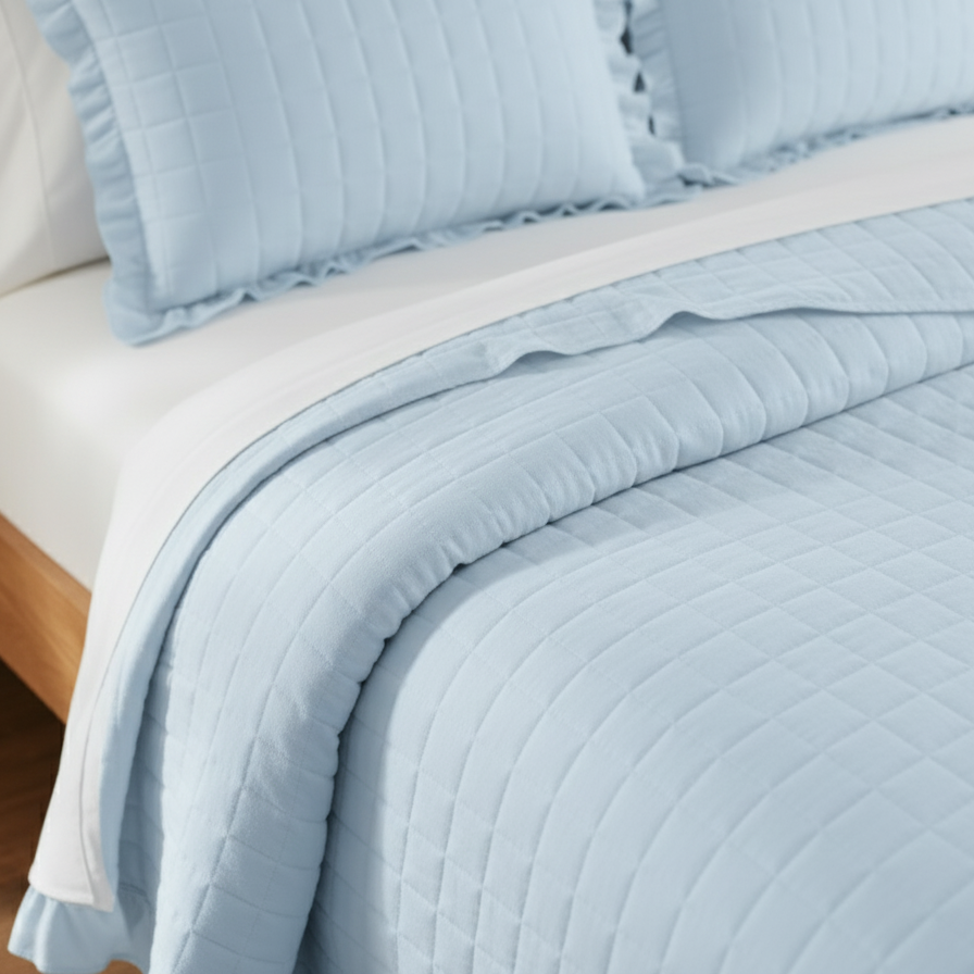 3-PIECE WASHED QUILT BEDDING SET