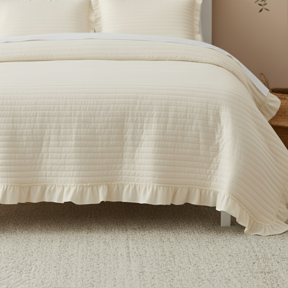 STRIPE TEXTURED QUILT BEDDING SET