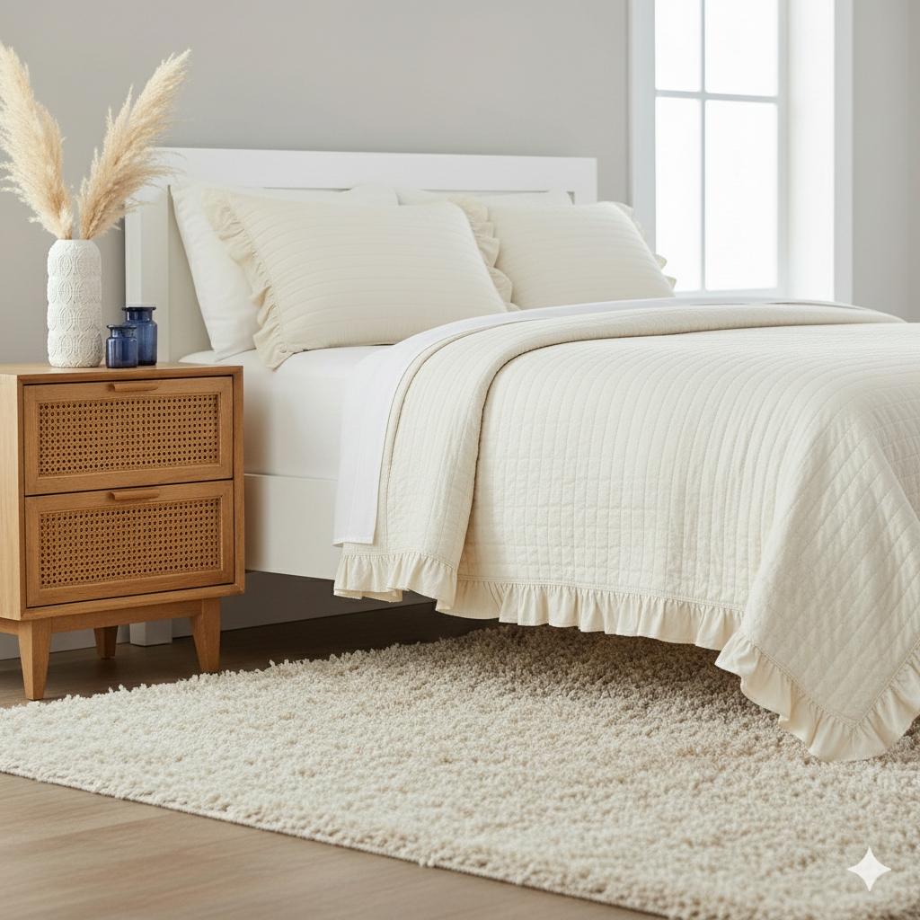 STRIPE TEXTURED QUILT BEDDING SET