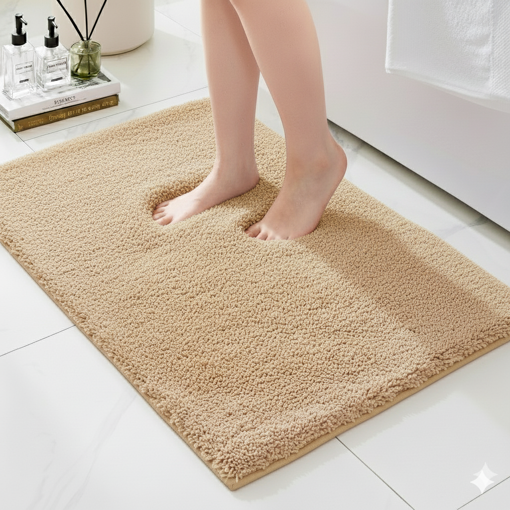 PLUSH YARN BATH MAT