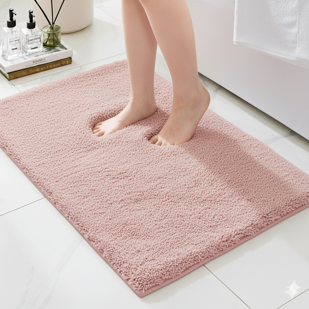PLUSH YARN BATH MAT