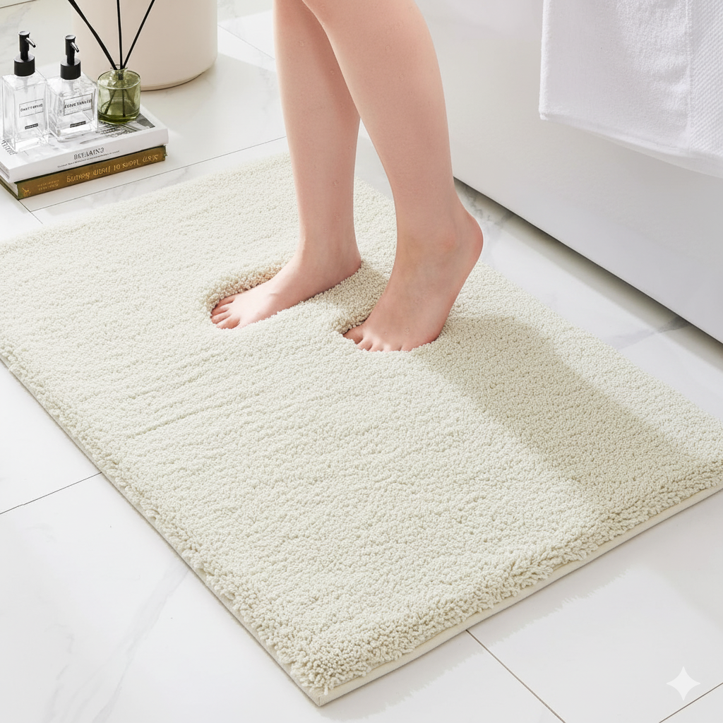 PLUSH YARN BATH MAT