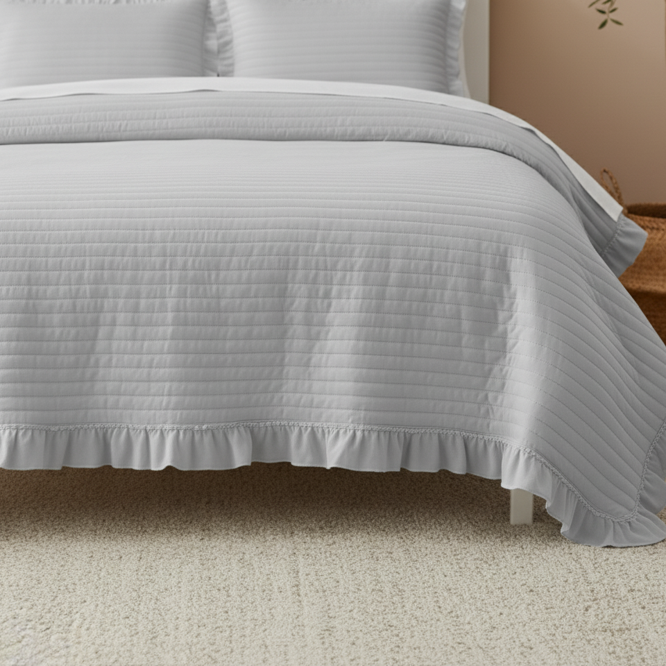 STRIPE TEXTURED QUILT BEDDING SET