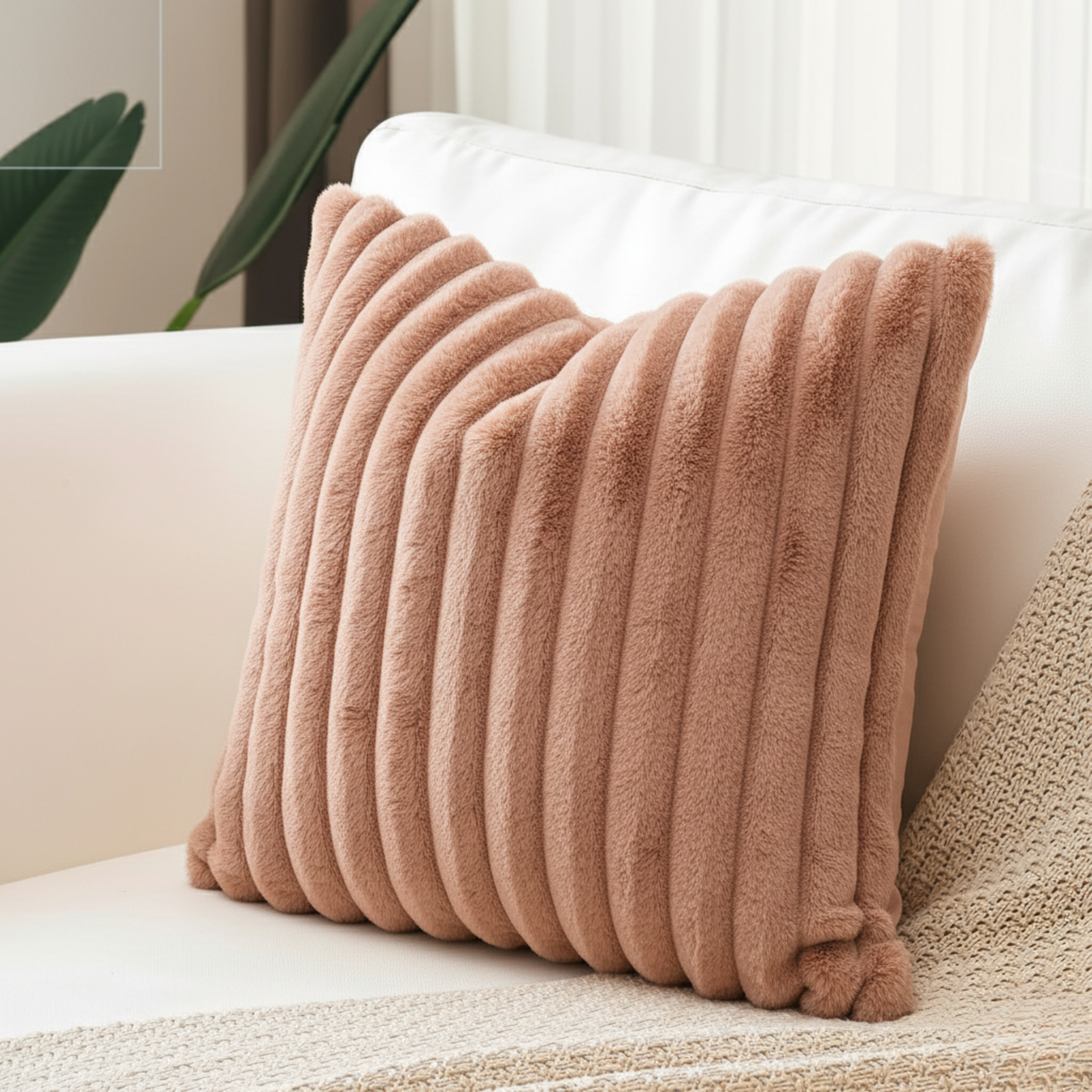 2-PACK MODERN PLUSH STRIPED PILLOW