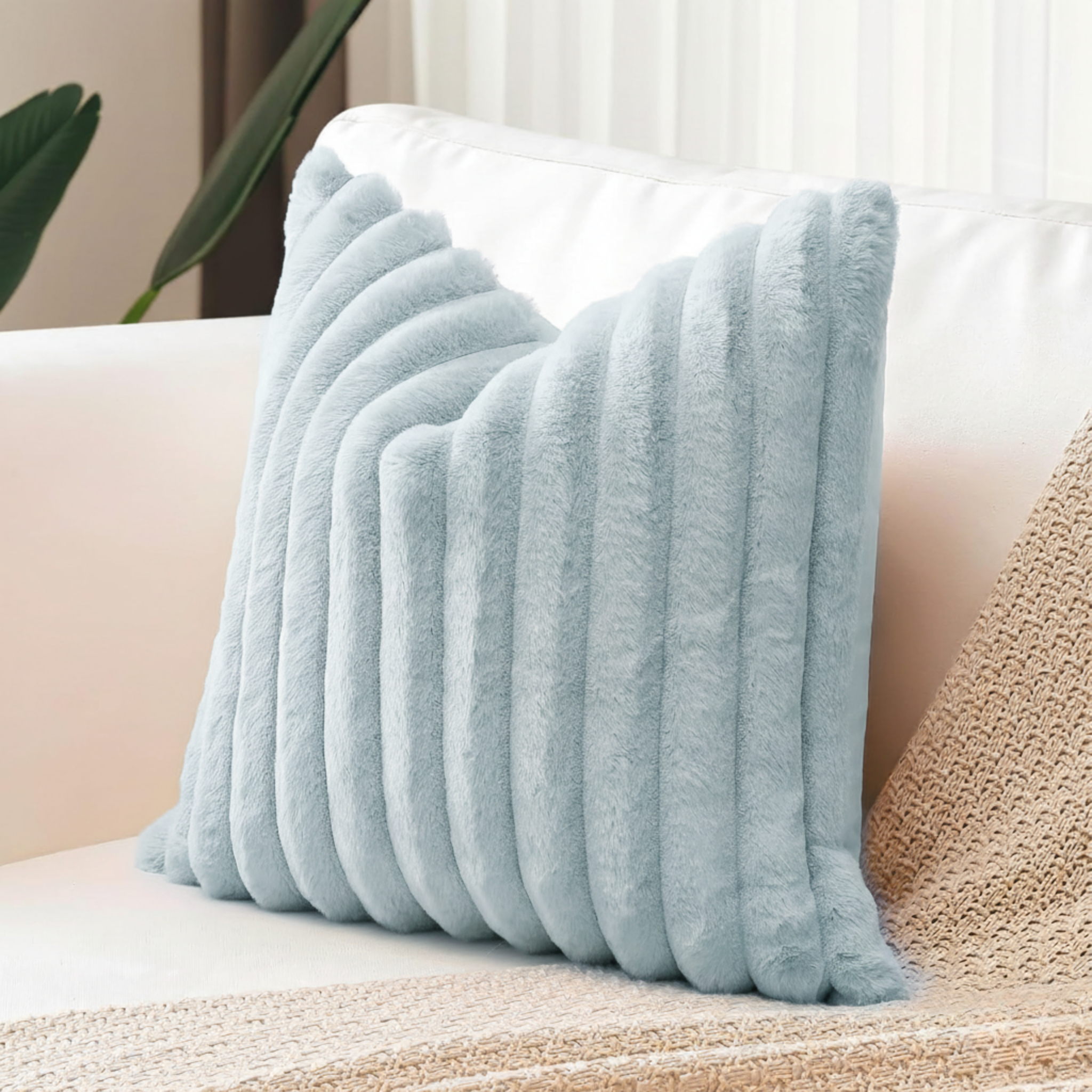 2-PACK MODERN PLUSH STRIPED PILLOW