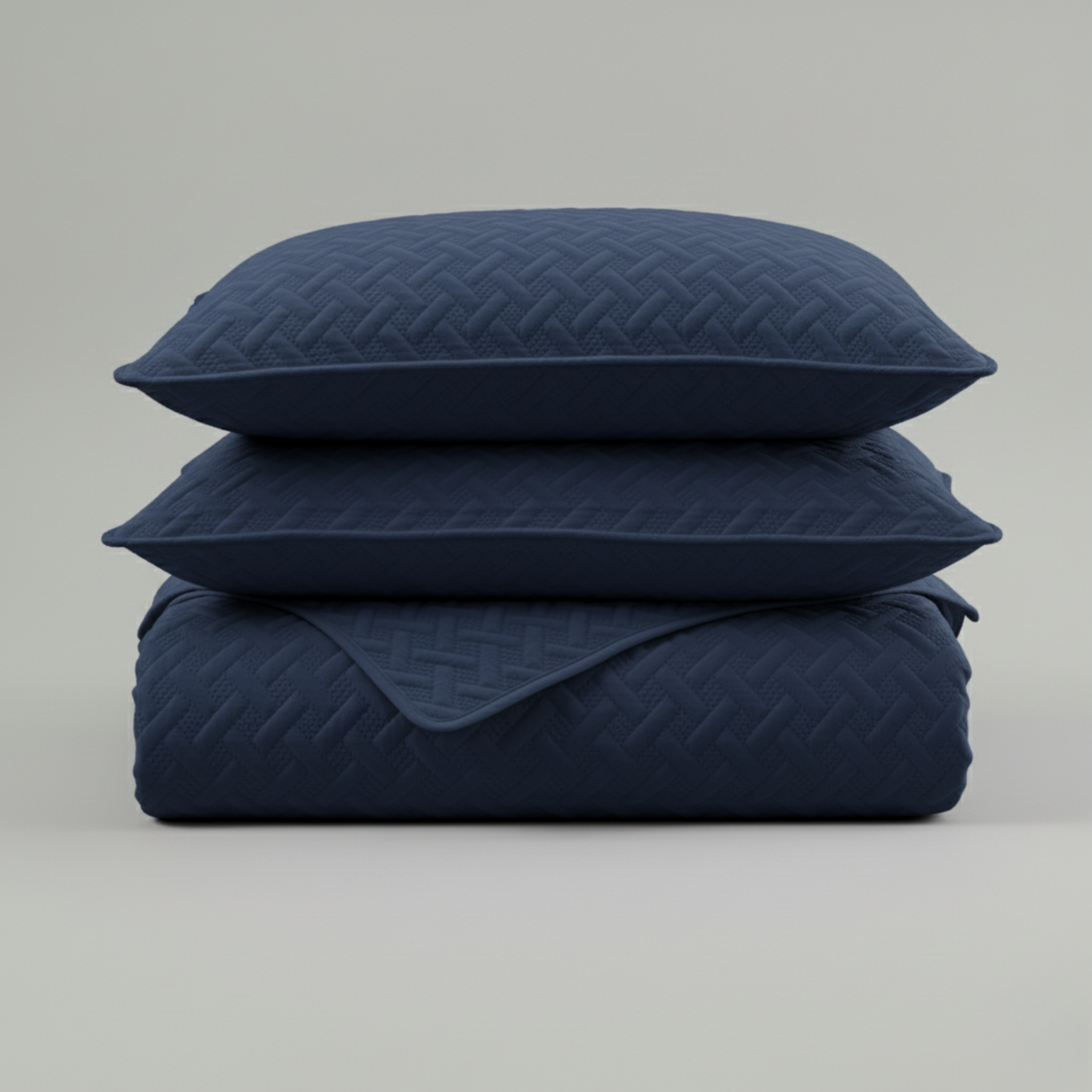 GEOMETRIC TEXTURED LIGHTWEIGHT QUILT SET