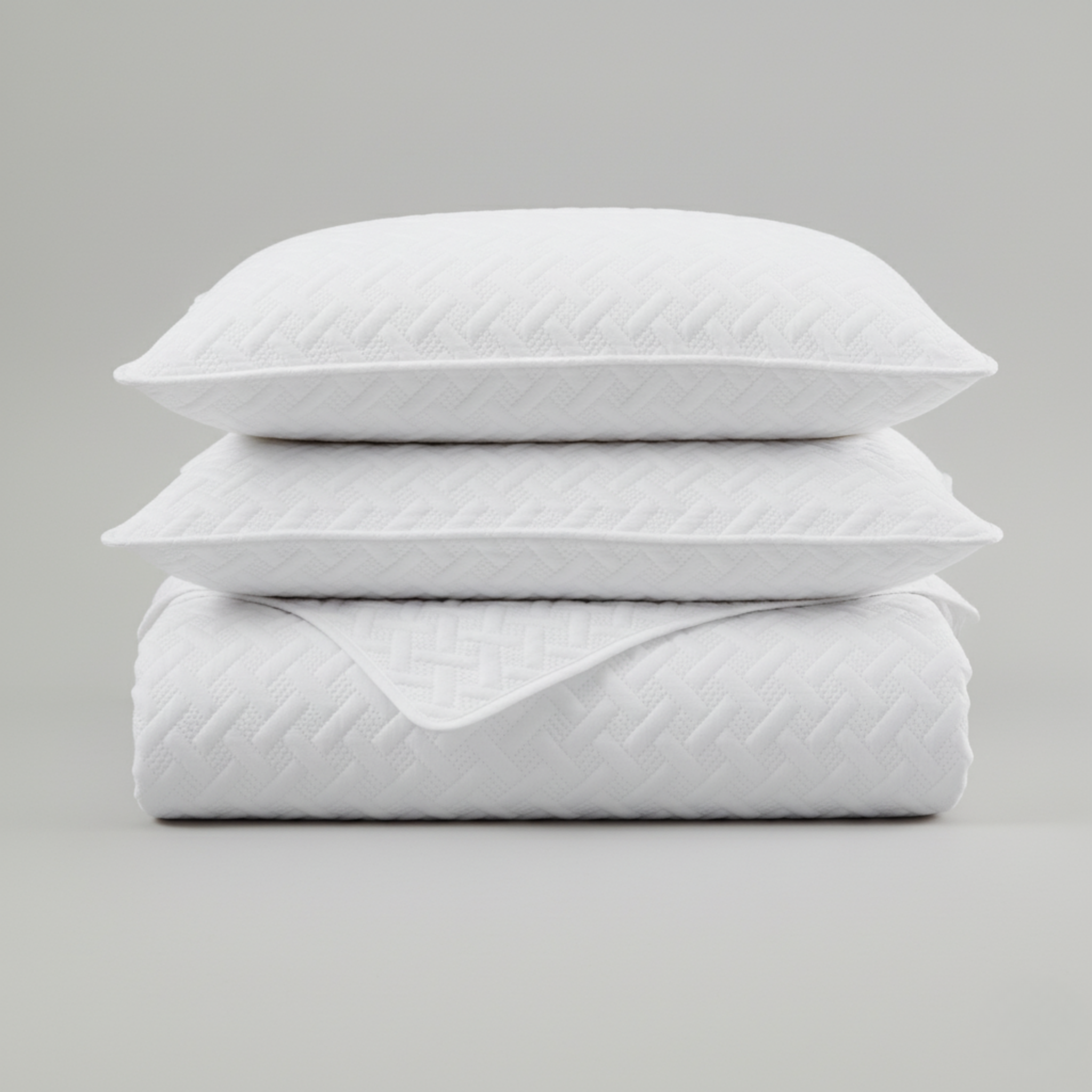 GEOMETRIC TEXTURED LIGHTWEIGHT QUILT SET