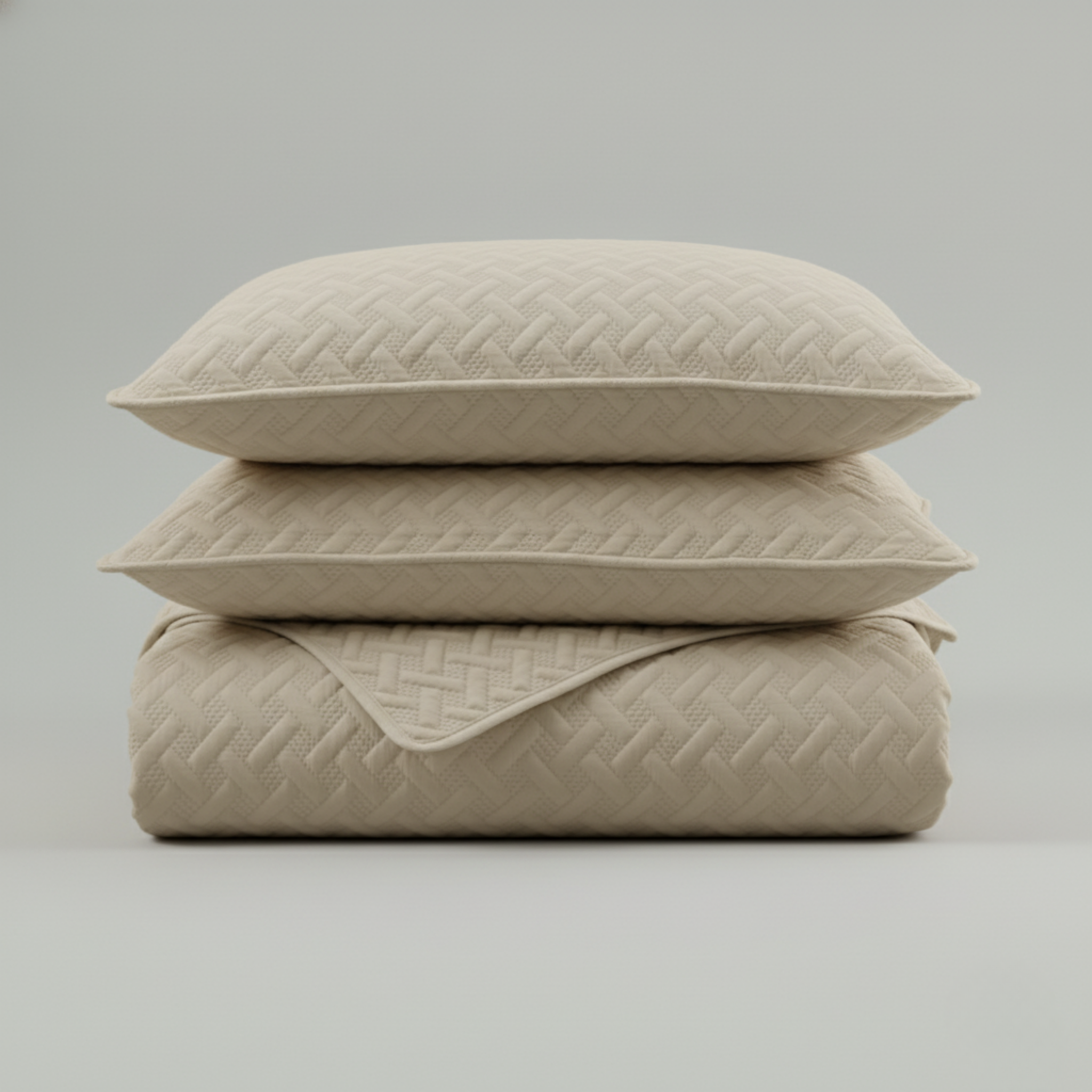 GEOMETRIC TEXTURED LIGHTWEIGHT QUILT SET