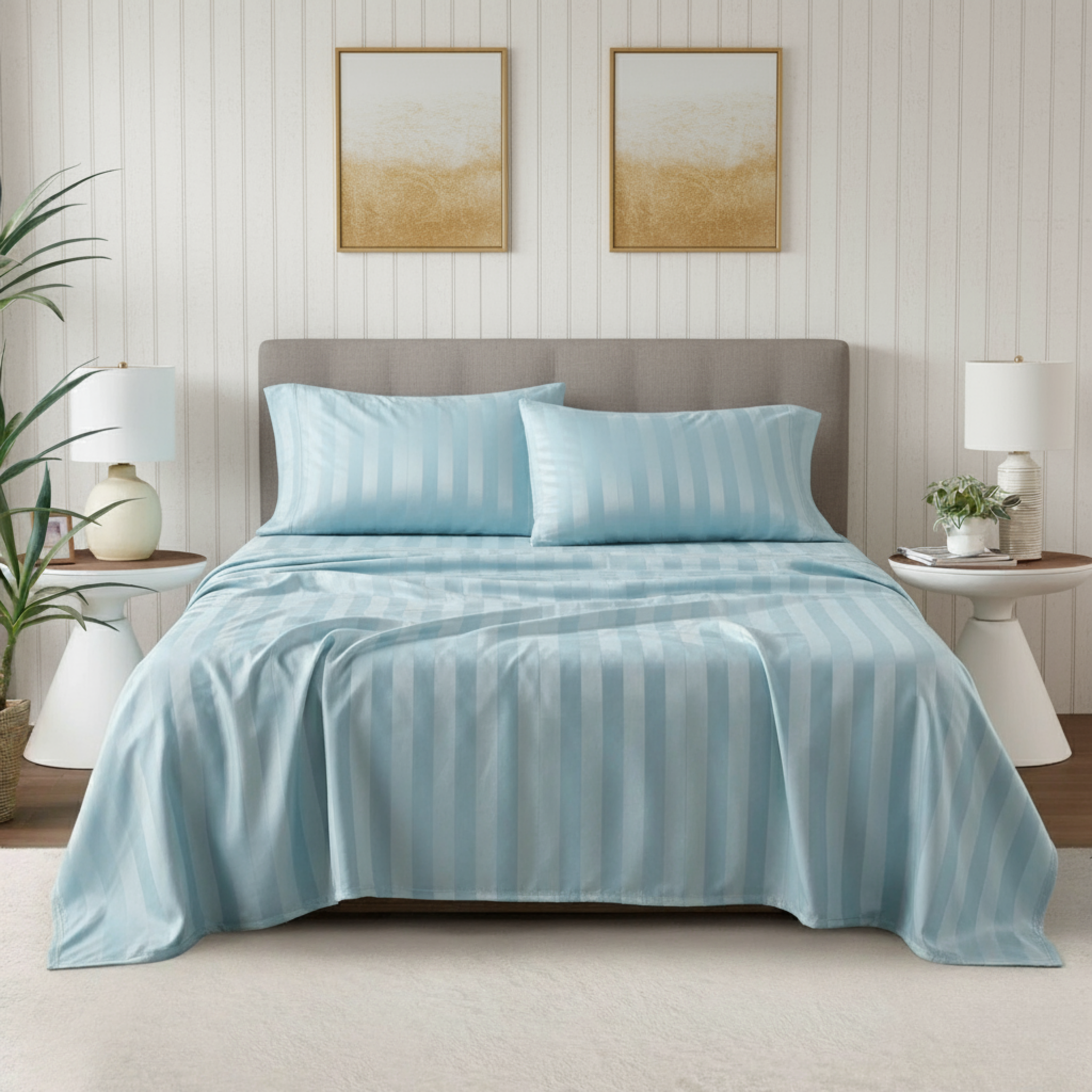 STRIPED EMBOSSED 4-PCS ESSENTIAL SHEET