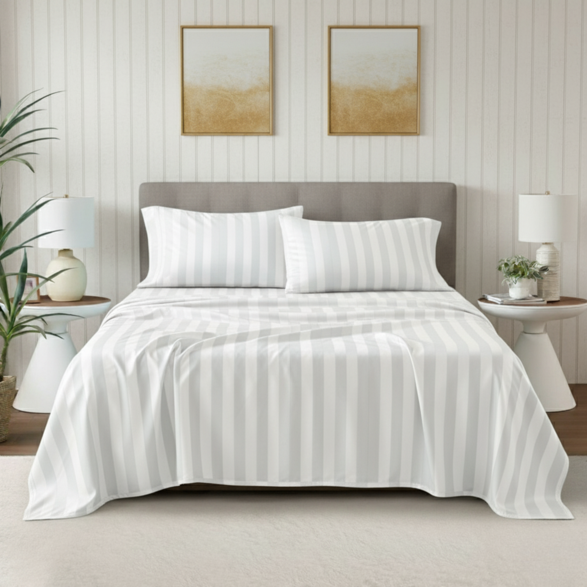 STRIPED EMBOSSED 4-PCS ESSENTIAL SHEET