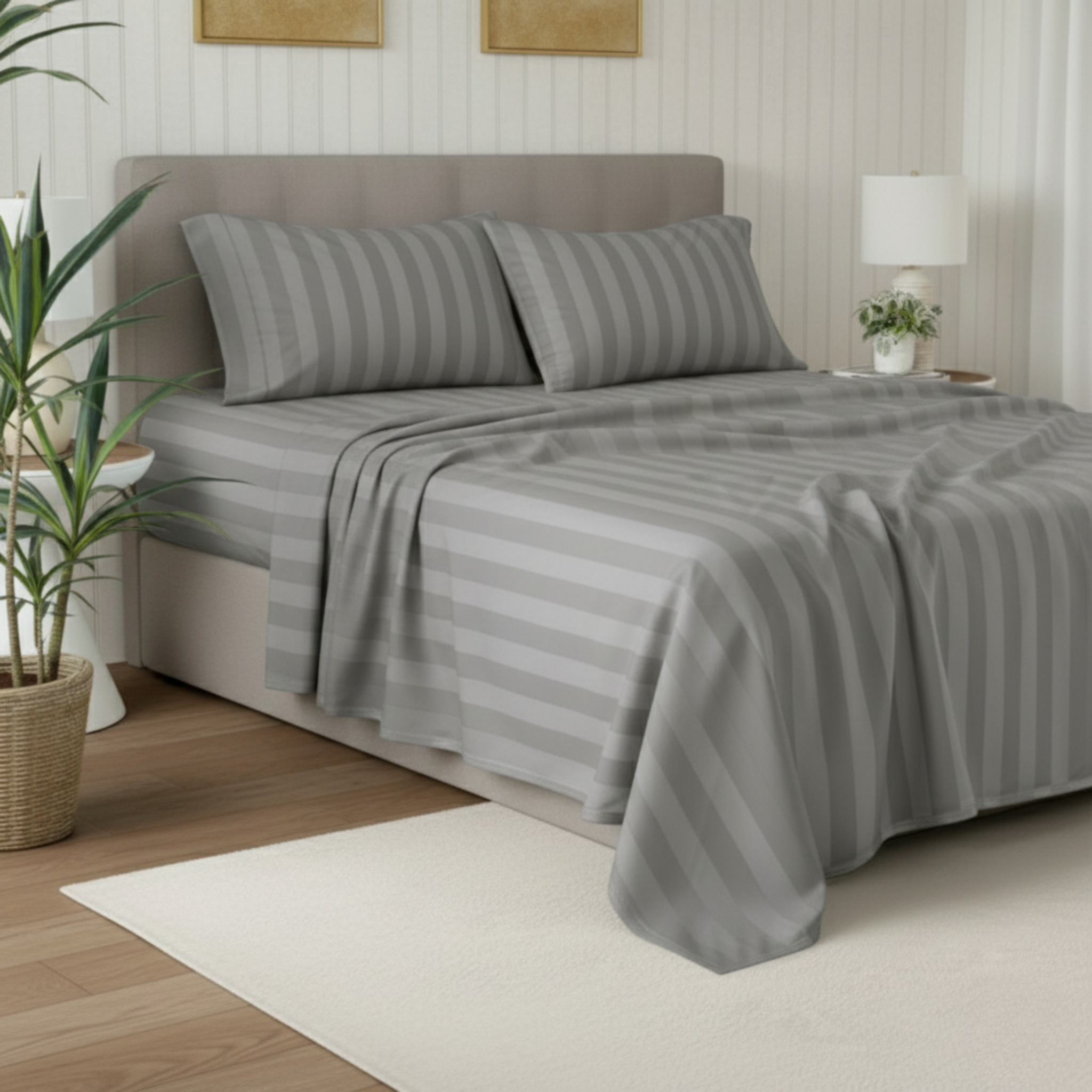 STRIPED EMBOSSED 4-PCS ESSENTIAL SHEET