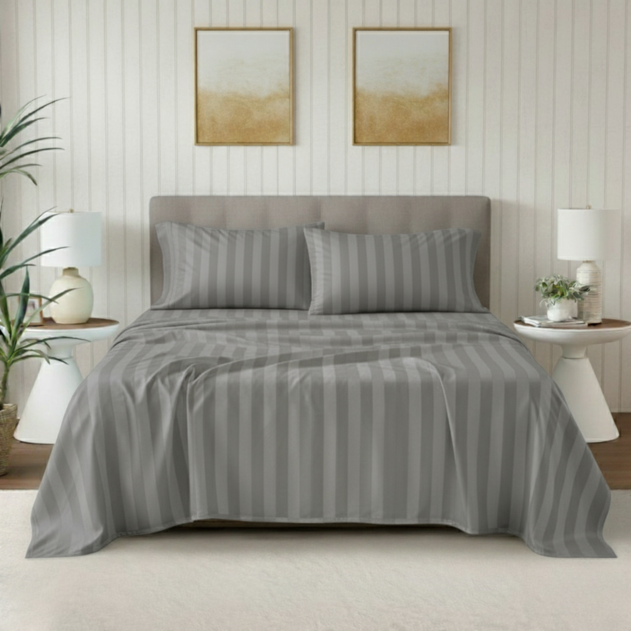 STRIPED EMBOSSED 4-PCS ESSENTIAL SHEET