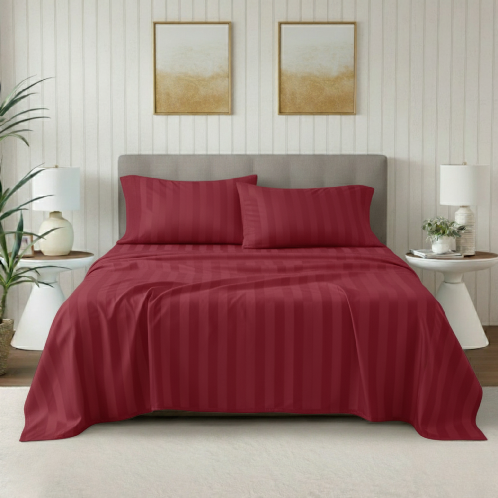 STRIPED EMBOSSED 4-PCS ESSENTIAL SHEET