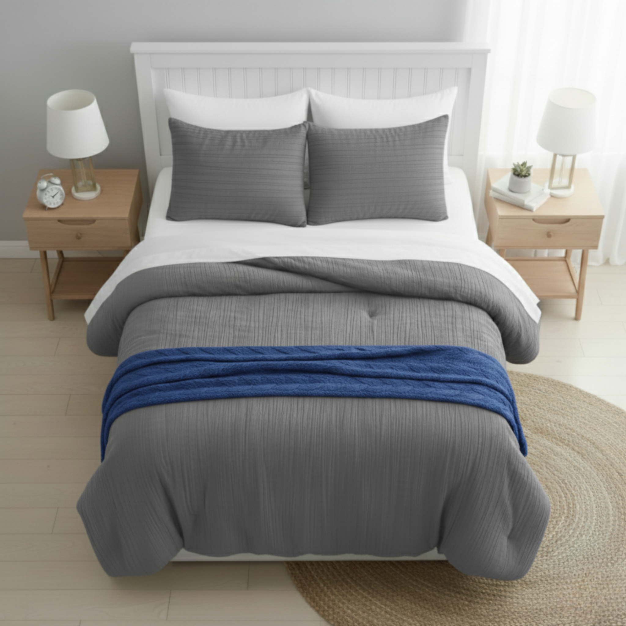 LUXURIOUS PINCH PLEAT TEXTURED COMFORTER SET