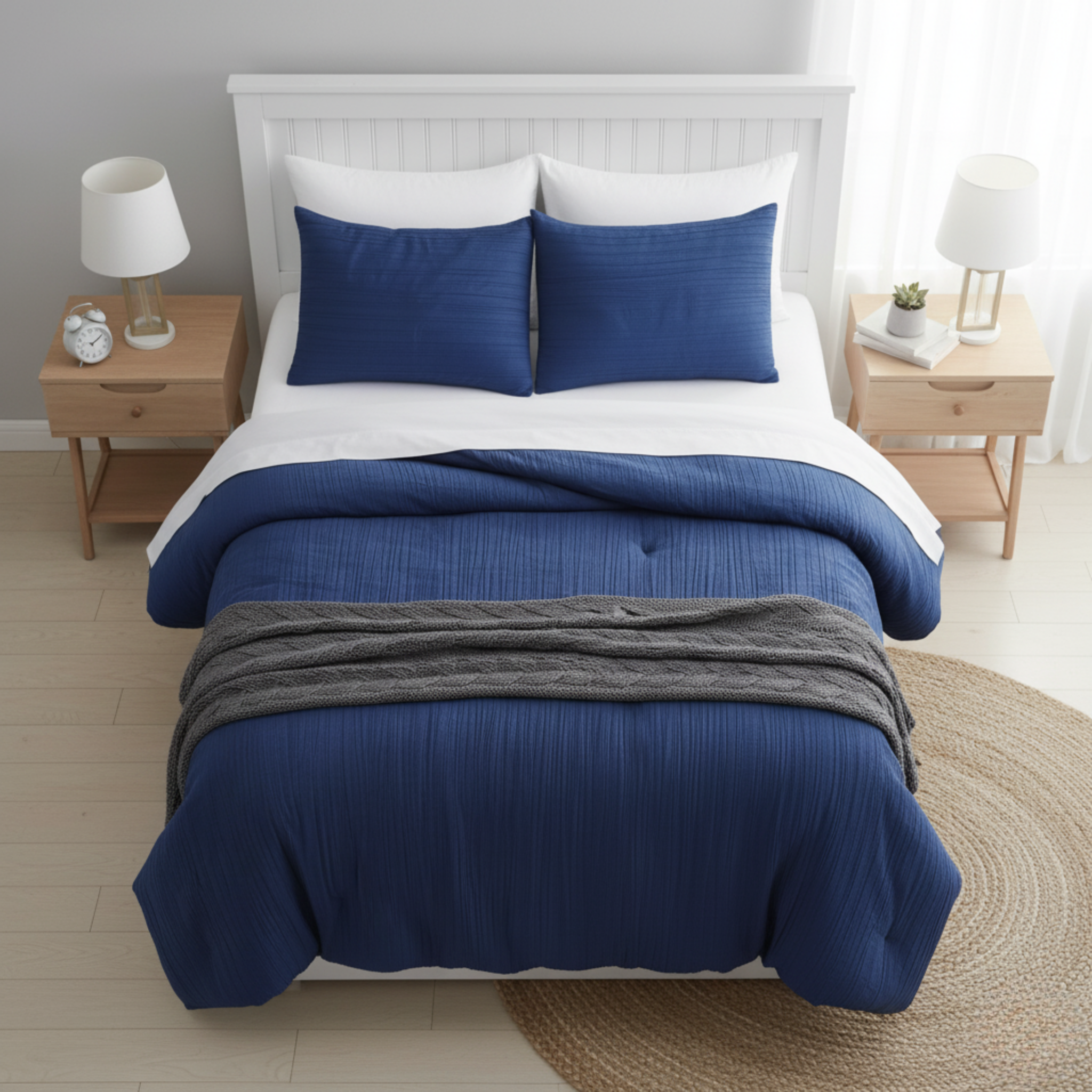LUXURIOUS PINCH PLEAT TEXTURED COMFORTER SET