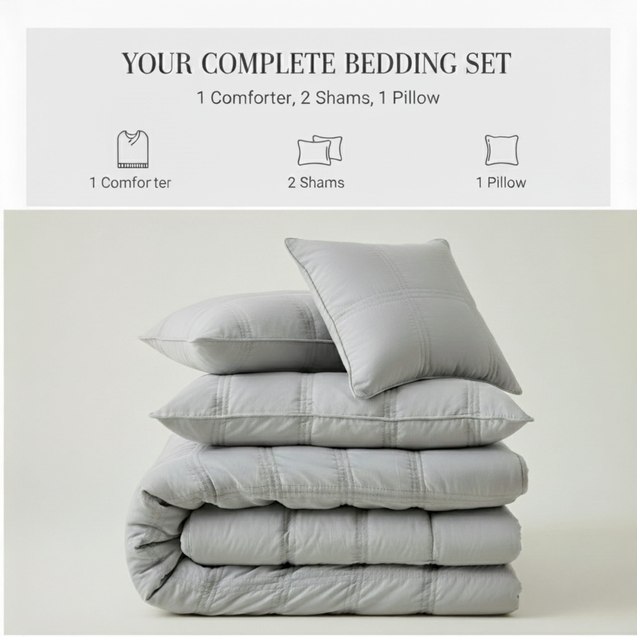 SEERSUCKER SQUARE TEXTURE COMFORTER SET
