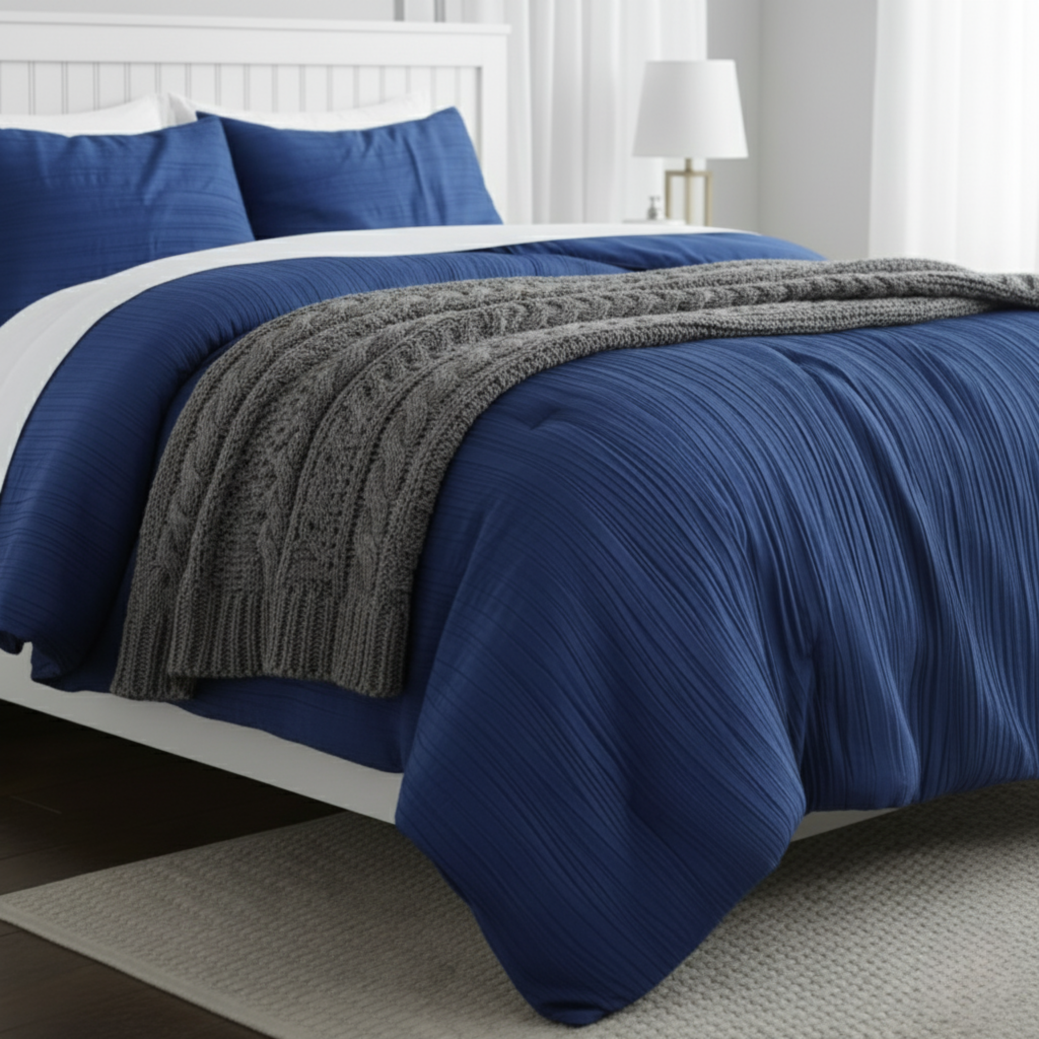 LUXURIOUS PINCH PLEAT TEXTURED COMFORTER SET
