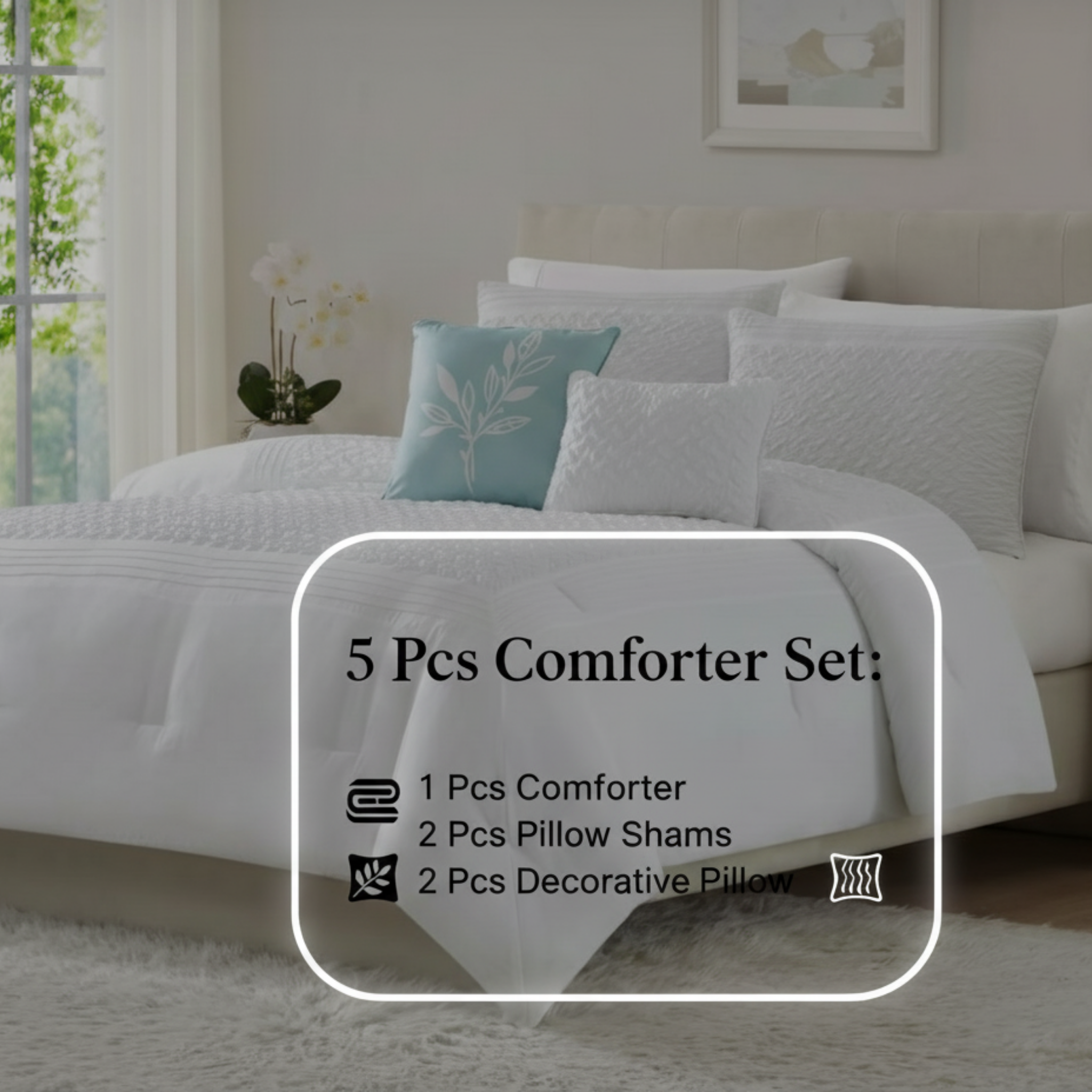 LUXE PLEATED PINTUCK TEXTURED COMFORTER SET