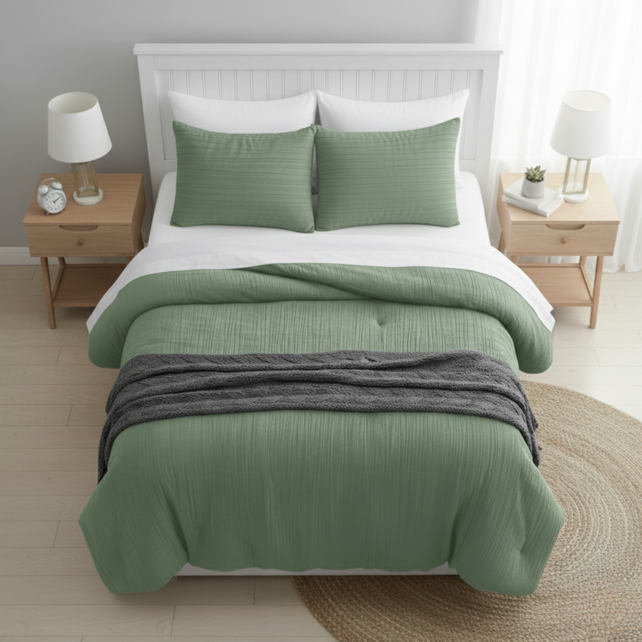 LUXURIOUS PINCH PLEAT TEXTURED COMFORTER SET