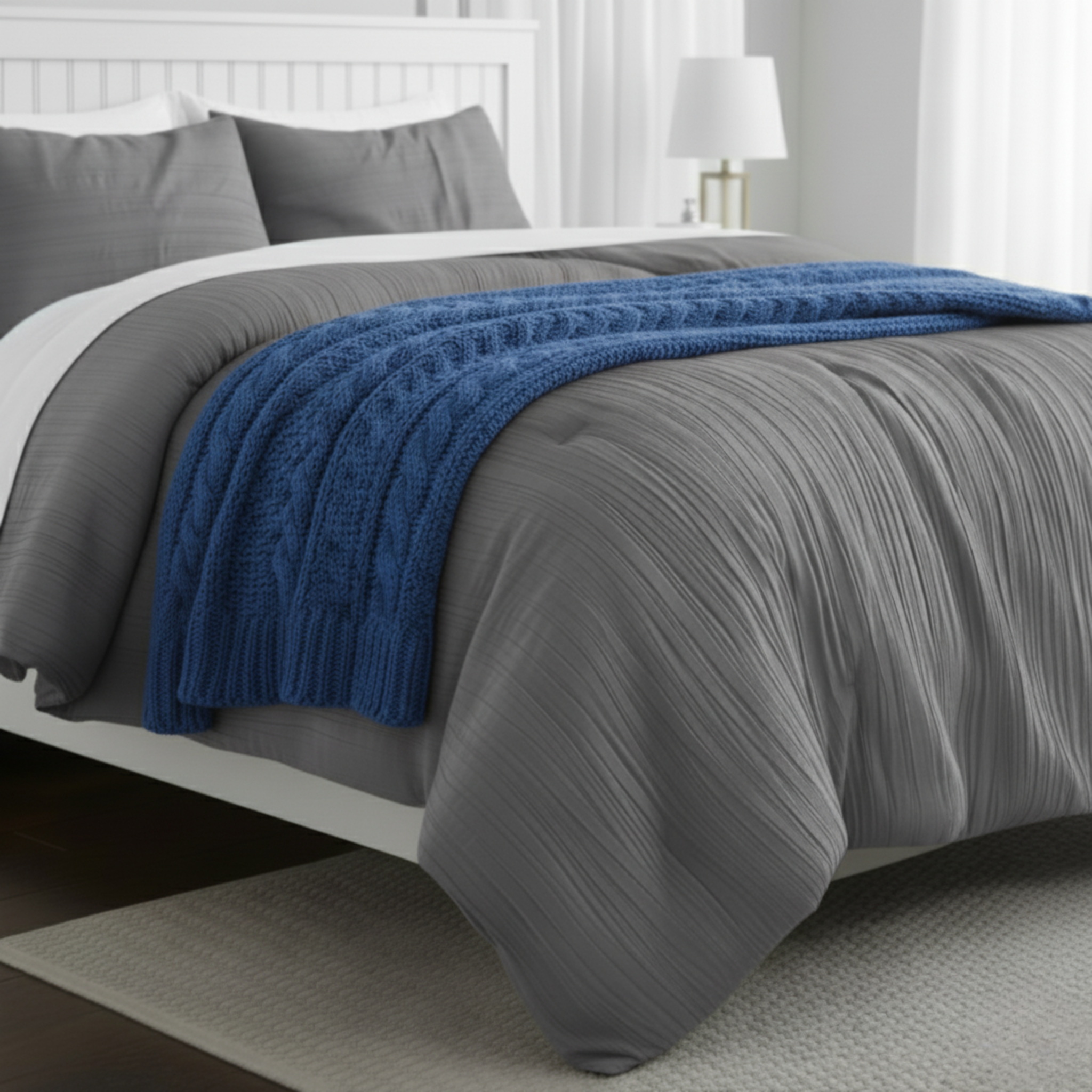 LUXURIOUS PINCH PLEAT TEXTURED COMFORTER SET