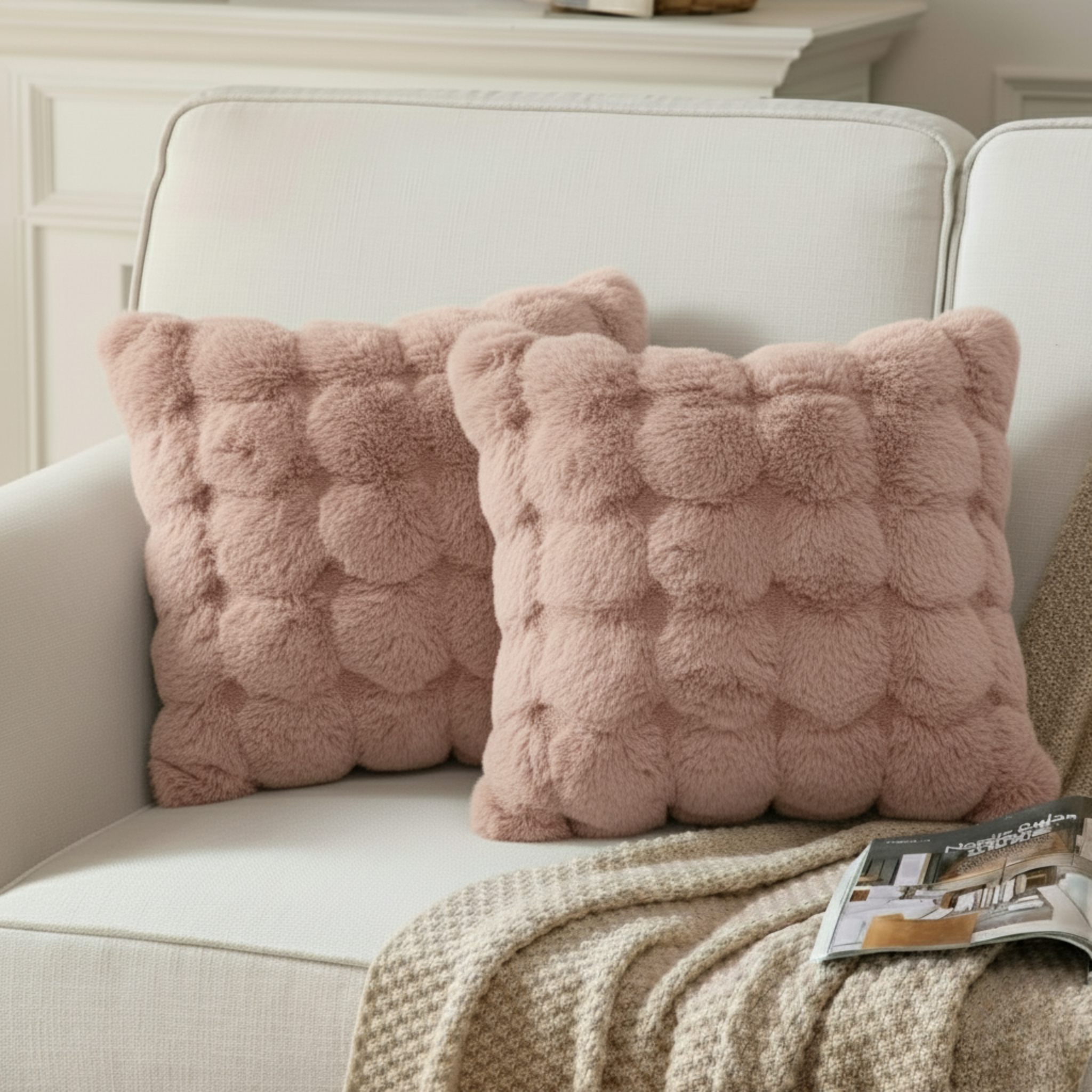 2- PACK BUBBLE TEXTURED THROW PILLOW