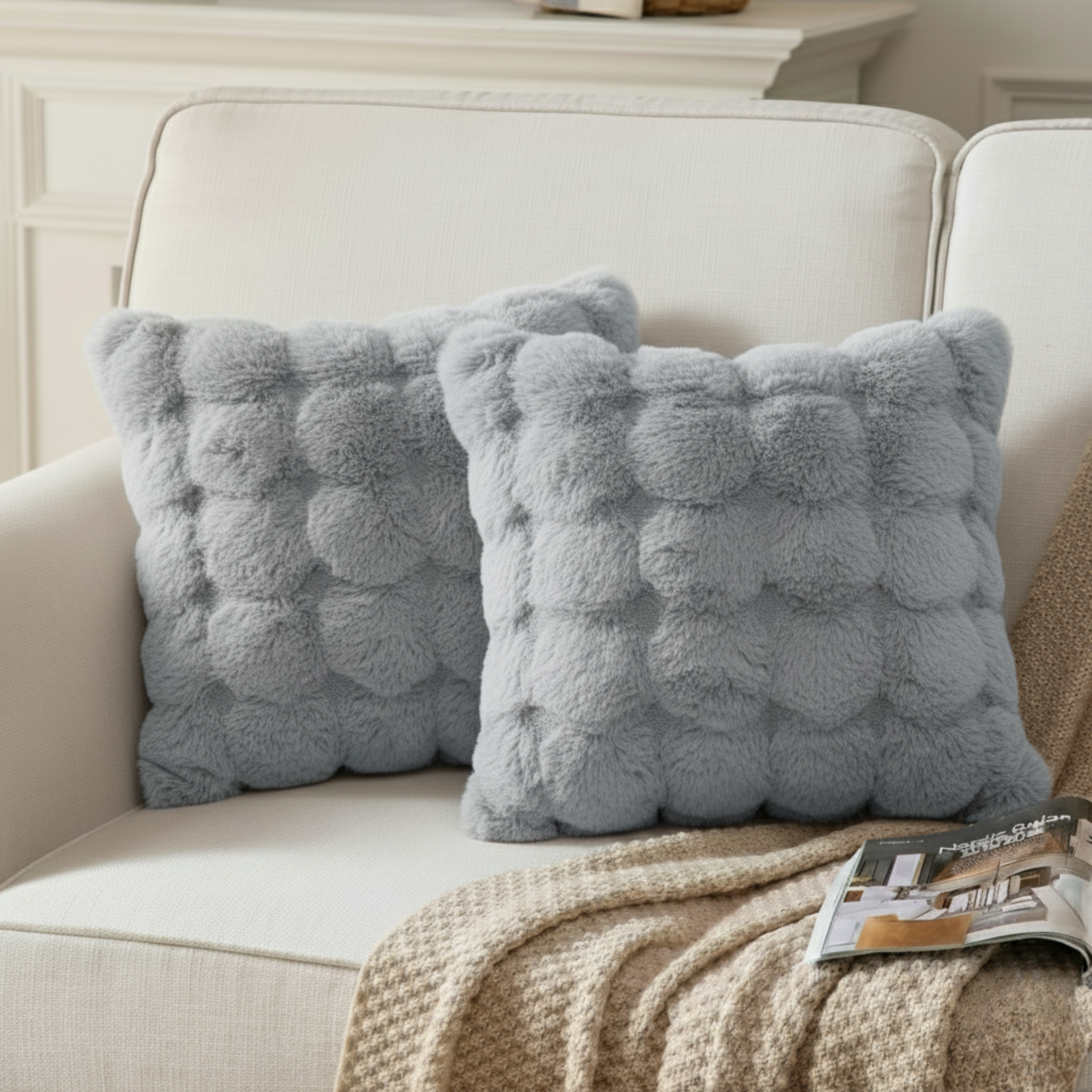 2- PACK BUBBLE TEXTURED THROW PILLOW