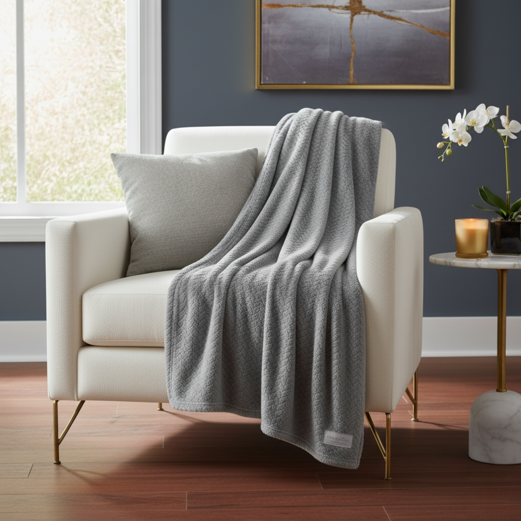 HERRINGBONE THROW BLANKET (FREE GIFT)