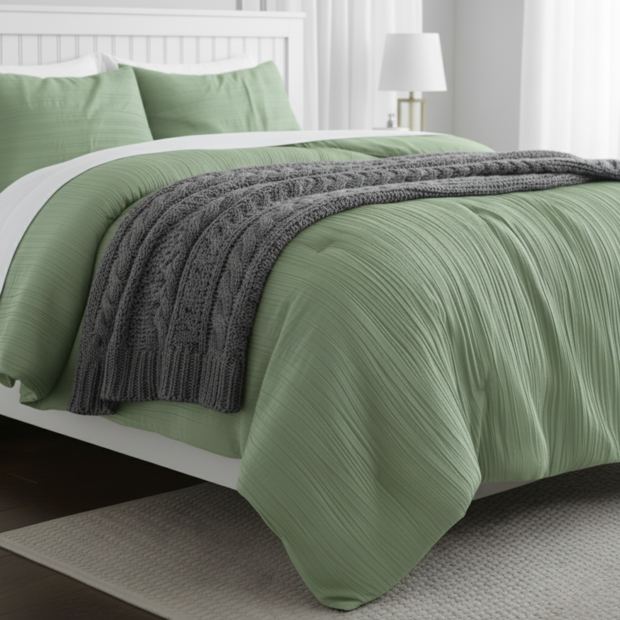 LUXURIOUS PINCH PLEAT TEXTURED COMFORTER SET
