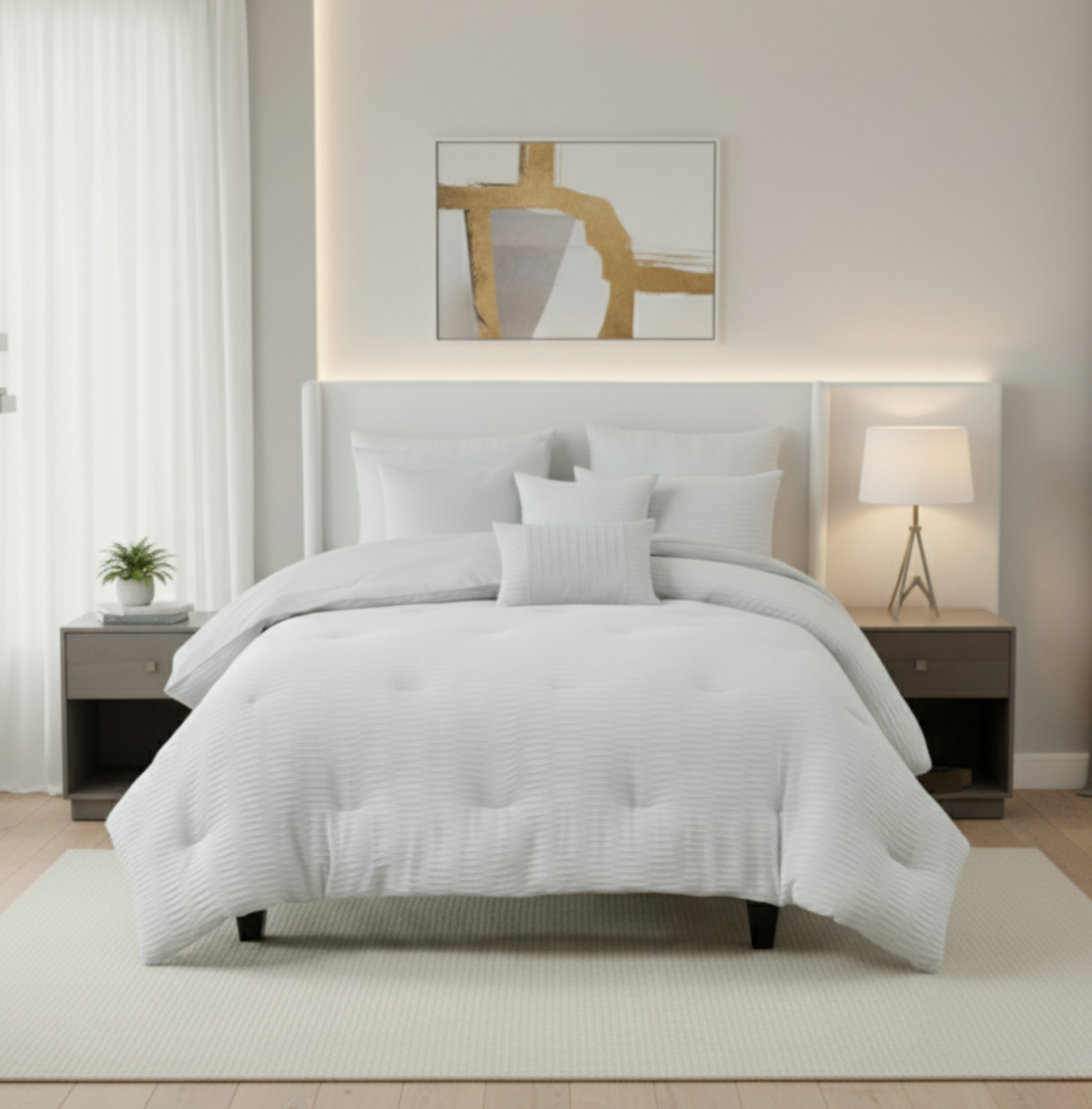 JACQUARD TEXTURED 8-PIECE COMFORTER SET