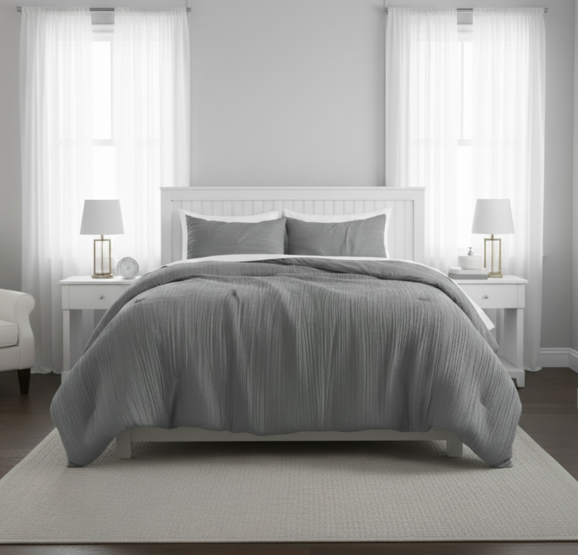 LUXURIOUS PINCH PLEAT TEXTURED COMFORTER SET