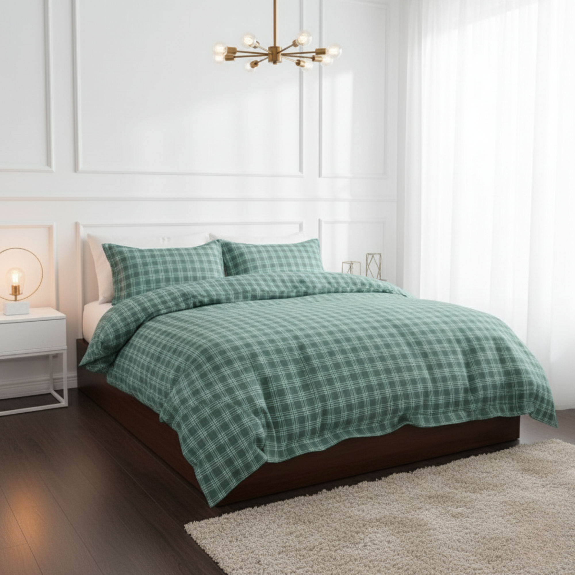 3-PIECE TARTAN PLAID DUVET COVER SET