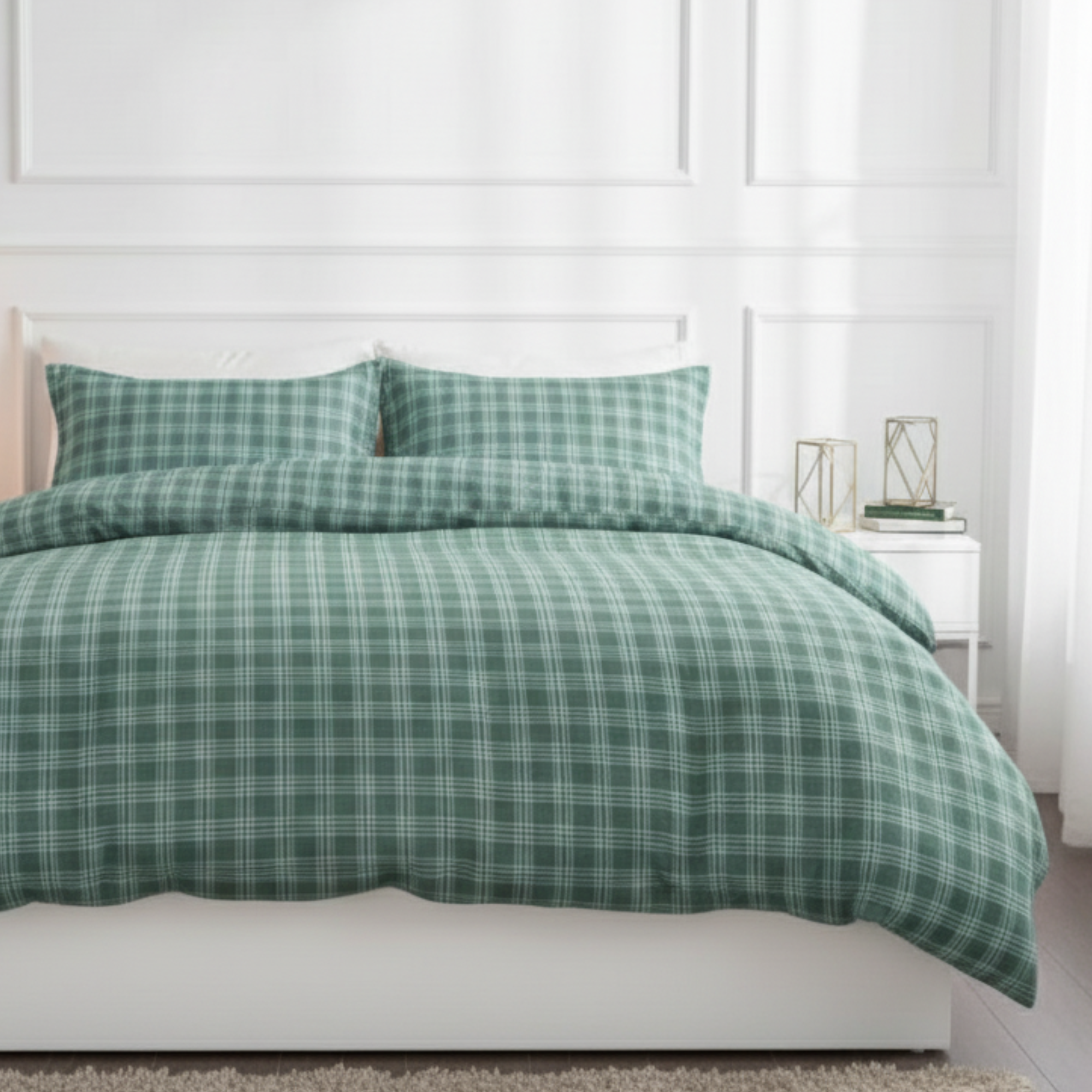 3-PIECE TARTAN PLAID DUVET COVER SET