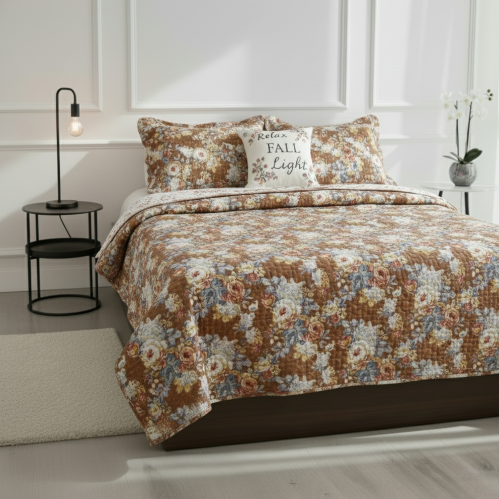FARMHOUSE FALL FLORAL REVERSIBLE QUIT SET