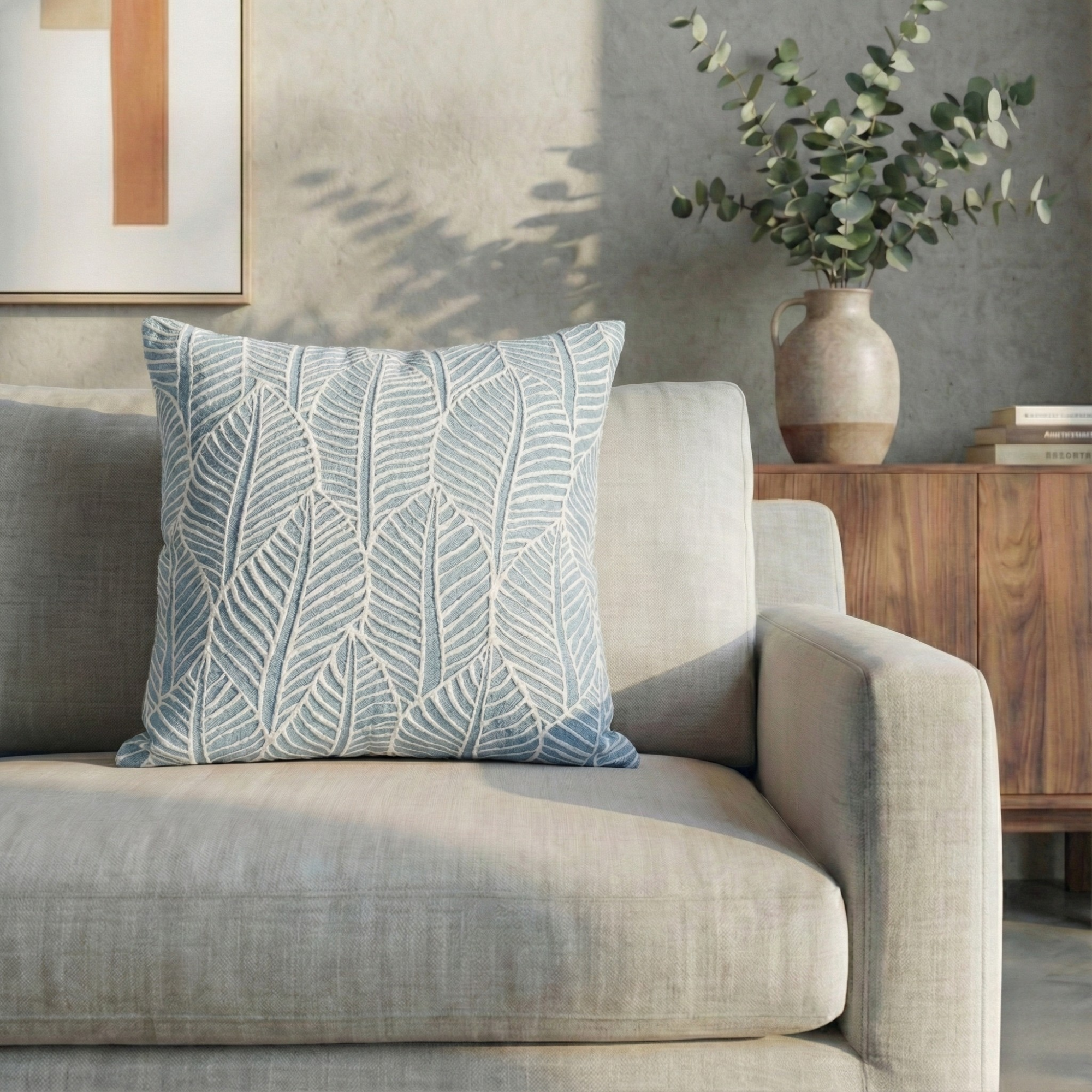 LEAF TEXTURED DECOR PILLOW