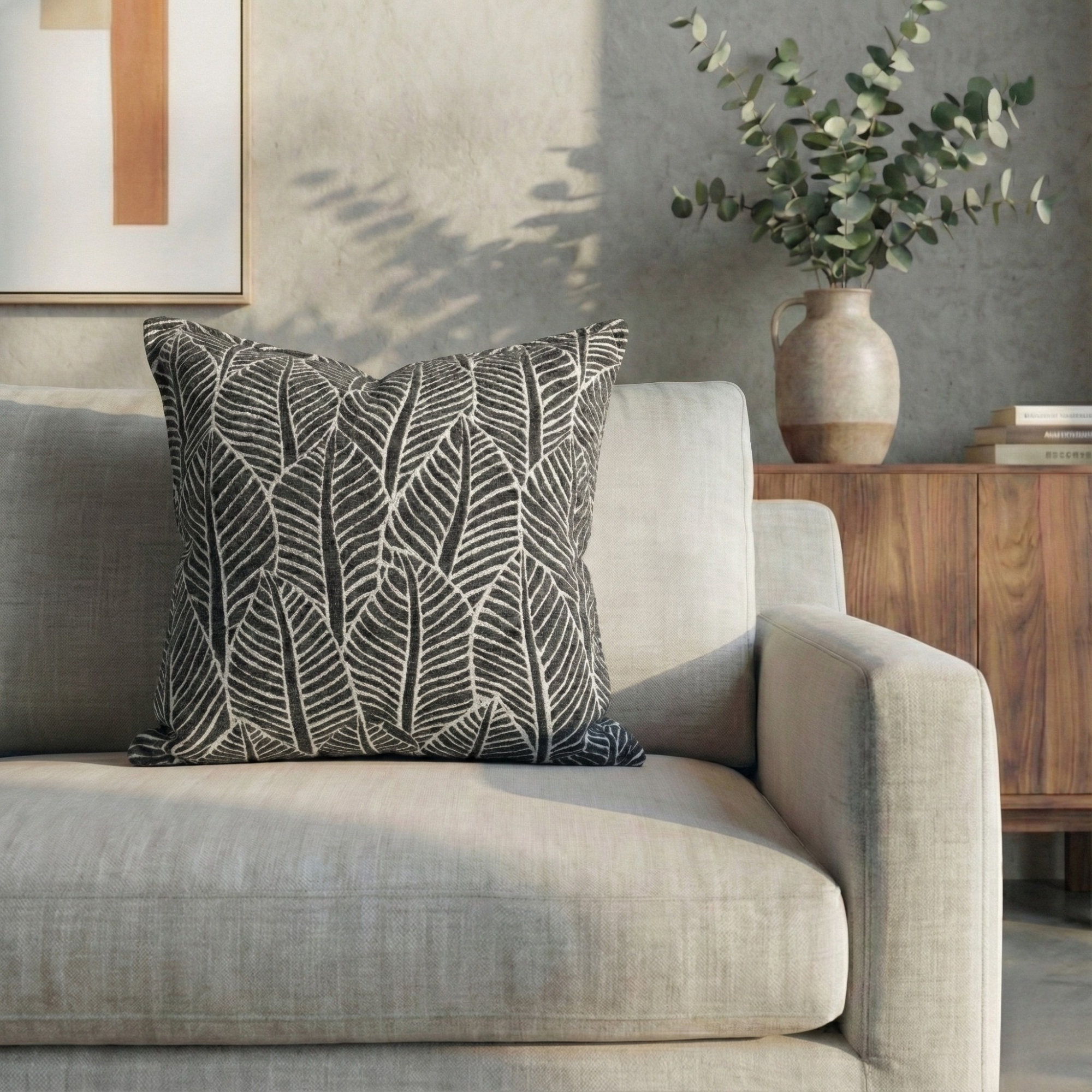 LEAF TEXTURED DECOR PILLOW