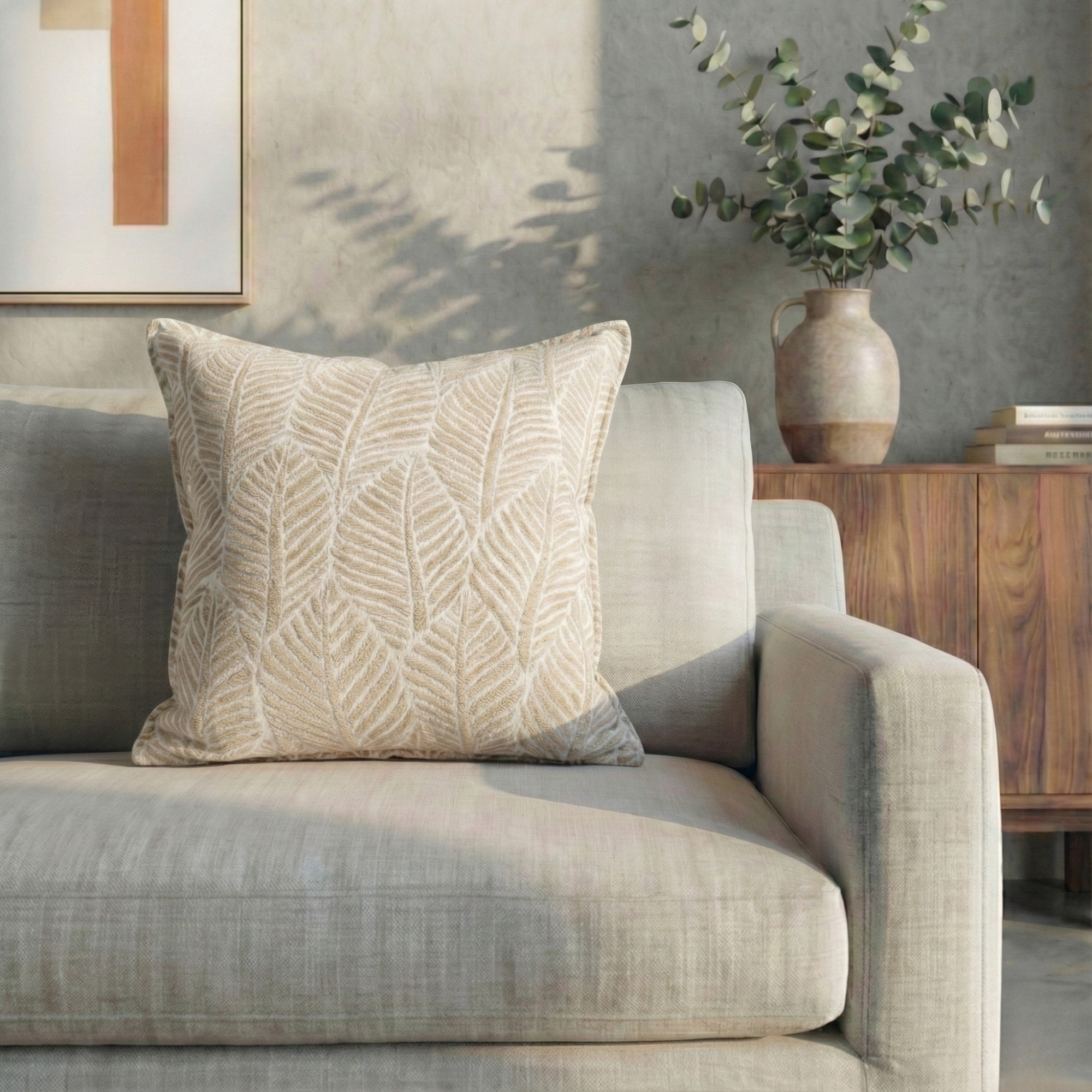 LEAF TEXTURED DECOR PILLOW