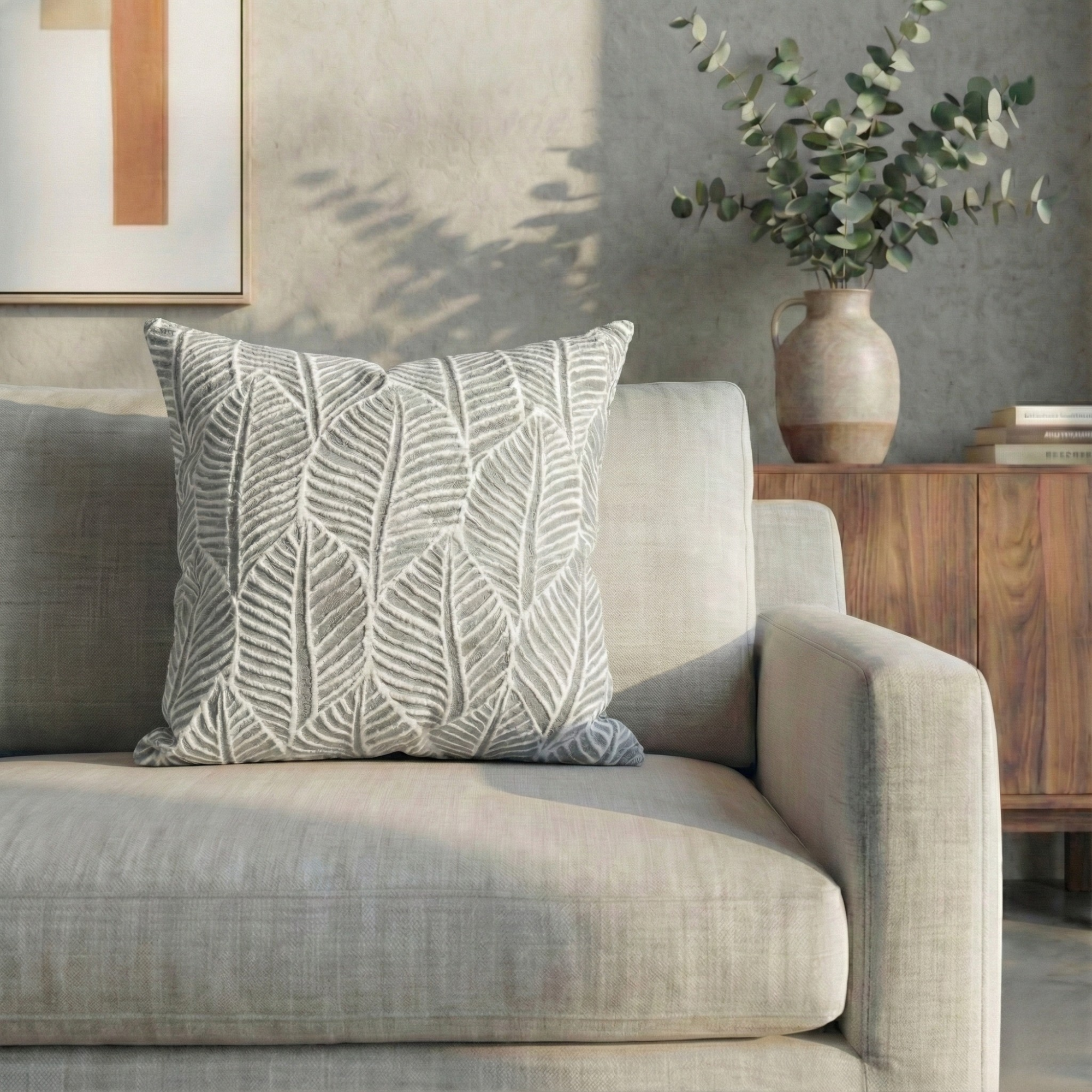 LEAF TEXTURED DECOR PILLOW