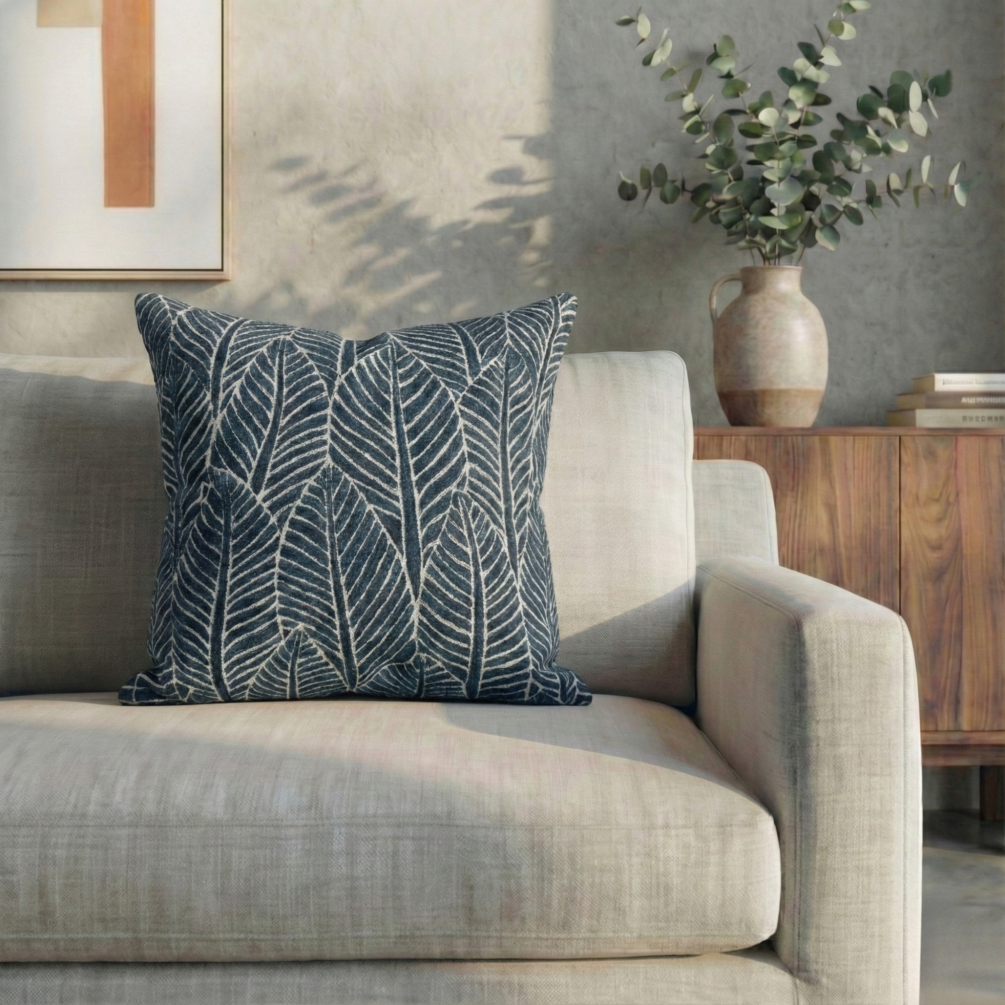 LEAF TEXTURED DECOR PILLOW