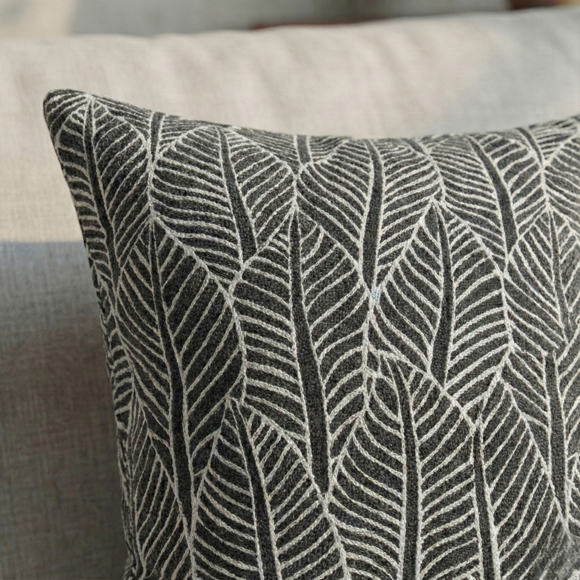 LEAF TEXTURED DECOR PILLOW