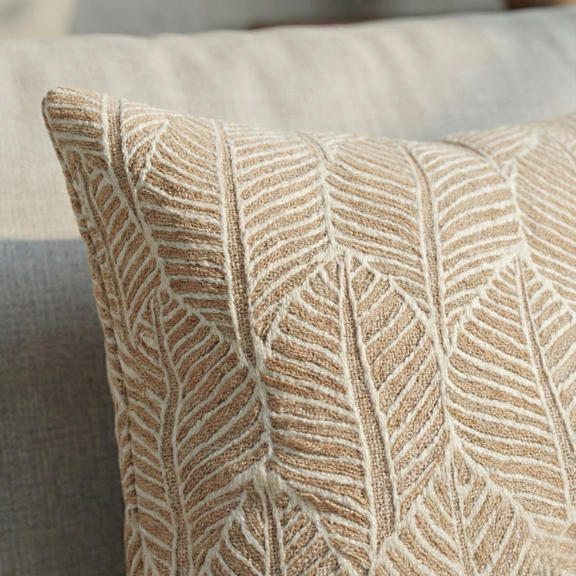 LEAF TEXTURED DECOR PILLOW