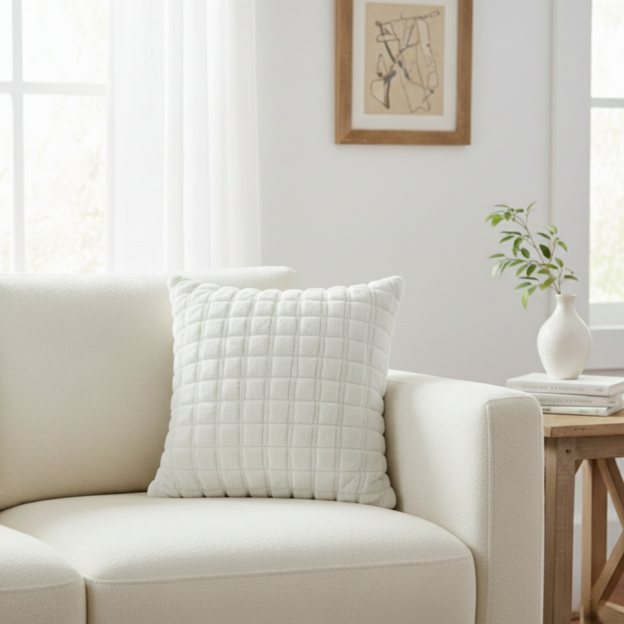 WAFFLE TEXTURED DECOR PILLOW