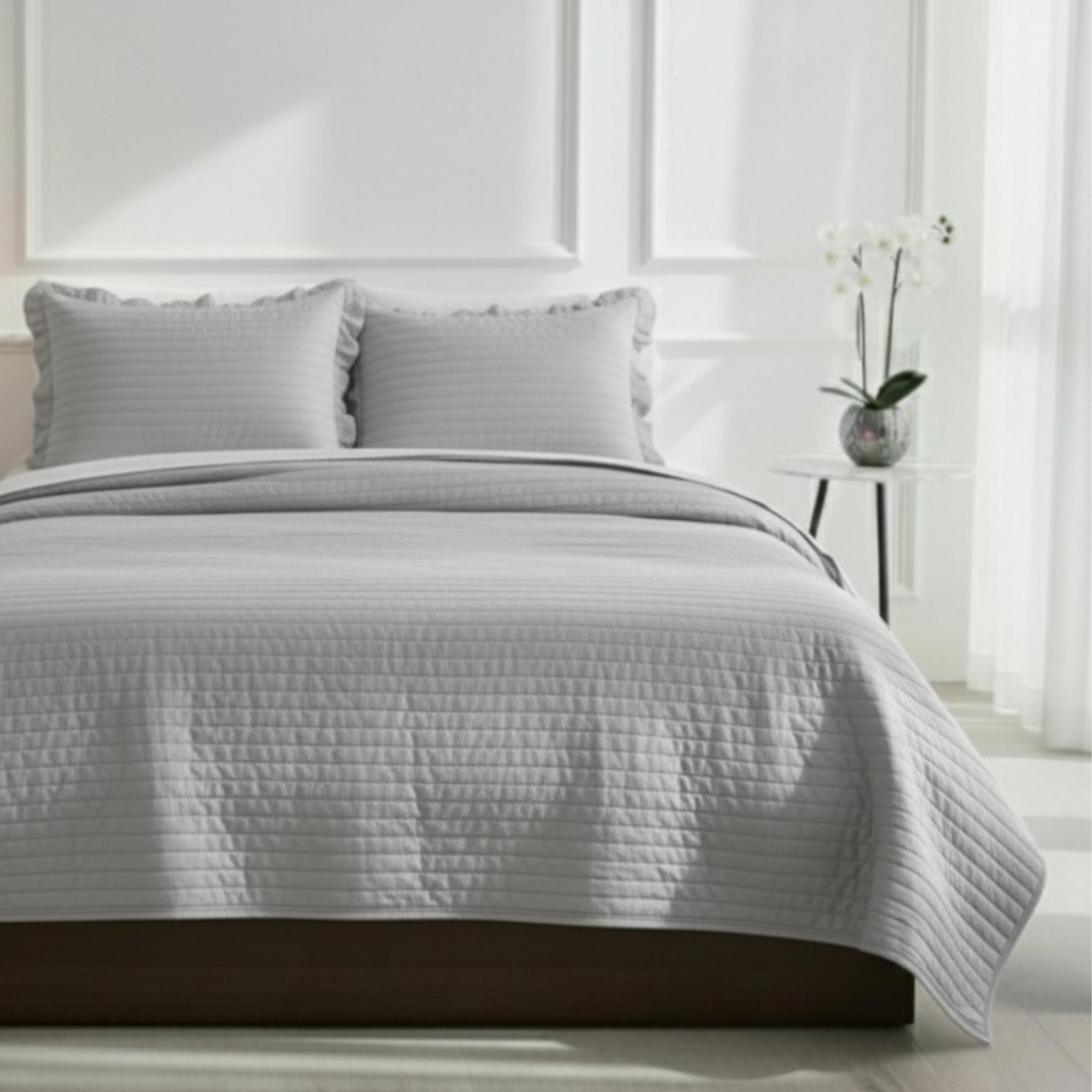 STRIPE TEXTURED QUILT BEDDING SET