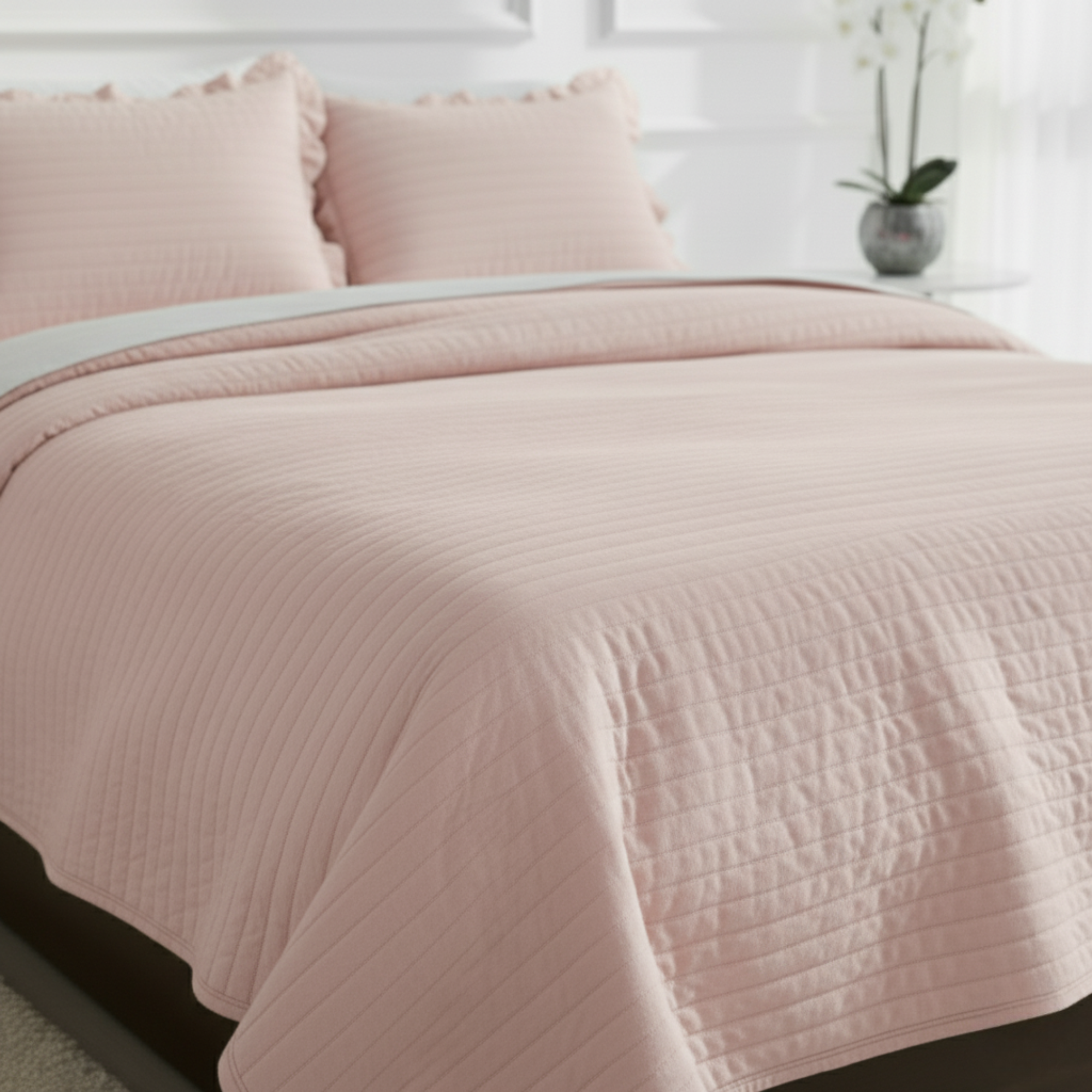 STRIPE TEXTURED QUILT BEDDING SET