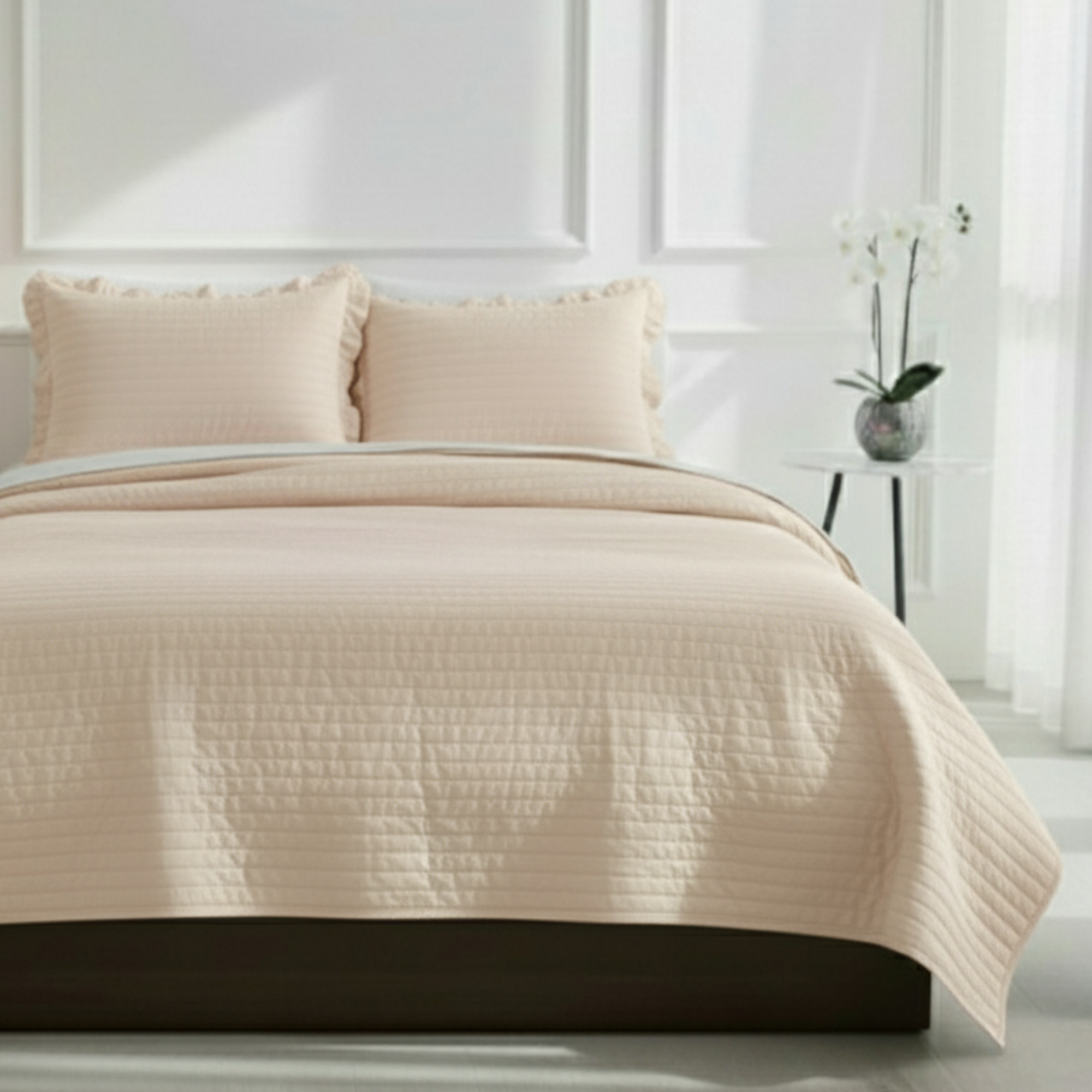 STRIPE TEXTURED QUILT BEDDING SET