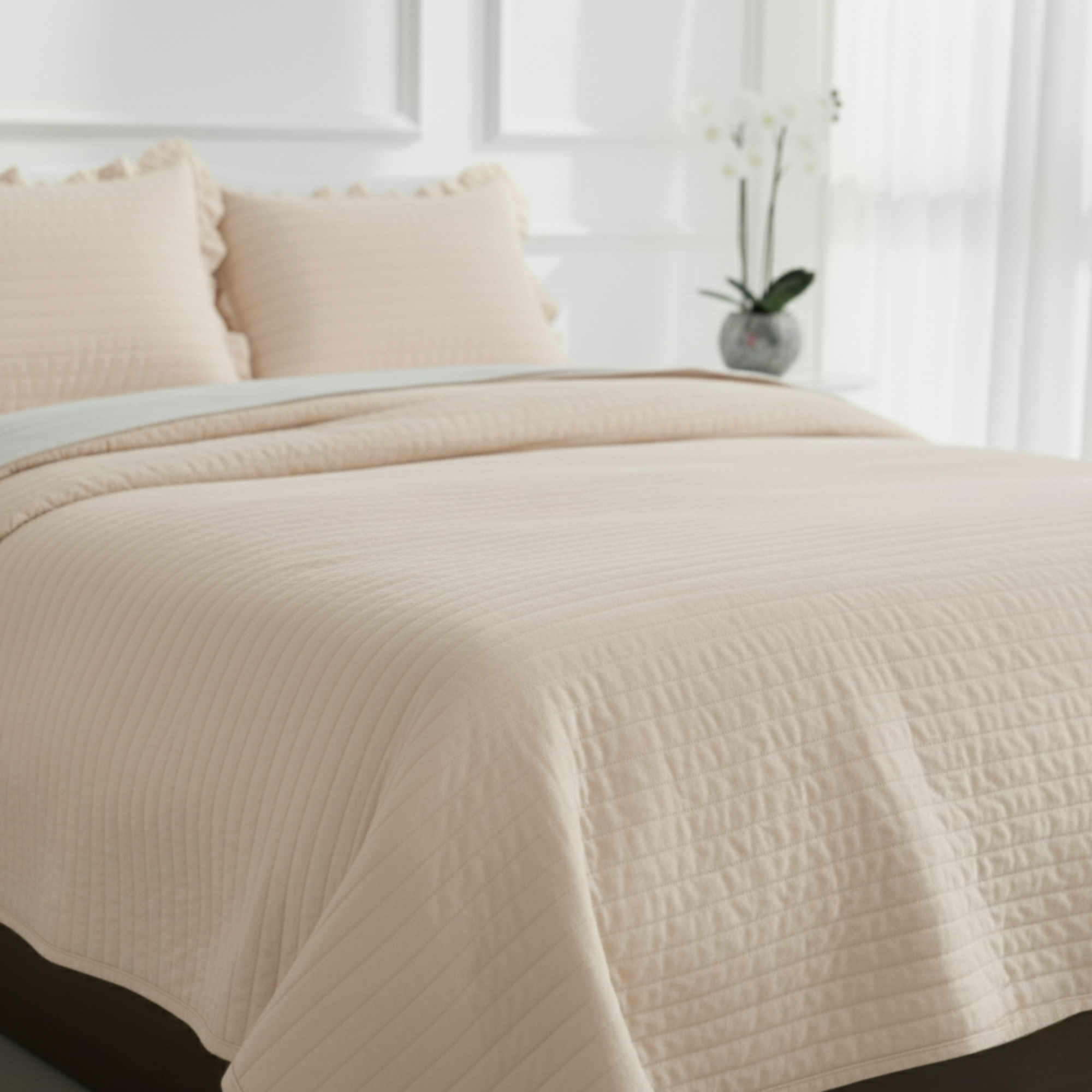 STRIPE TEXTURED QUILT BEDDING SET