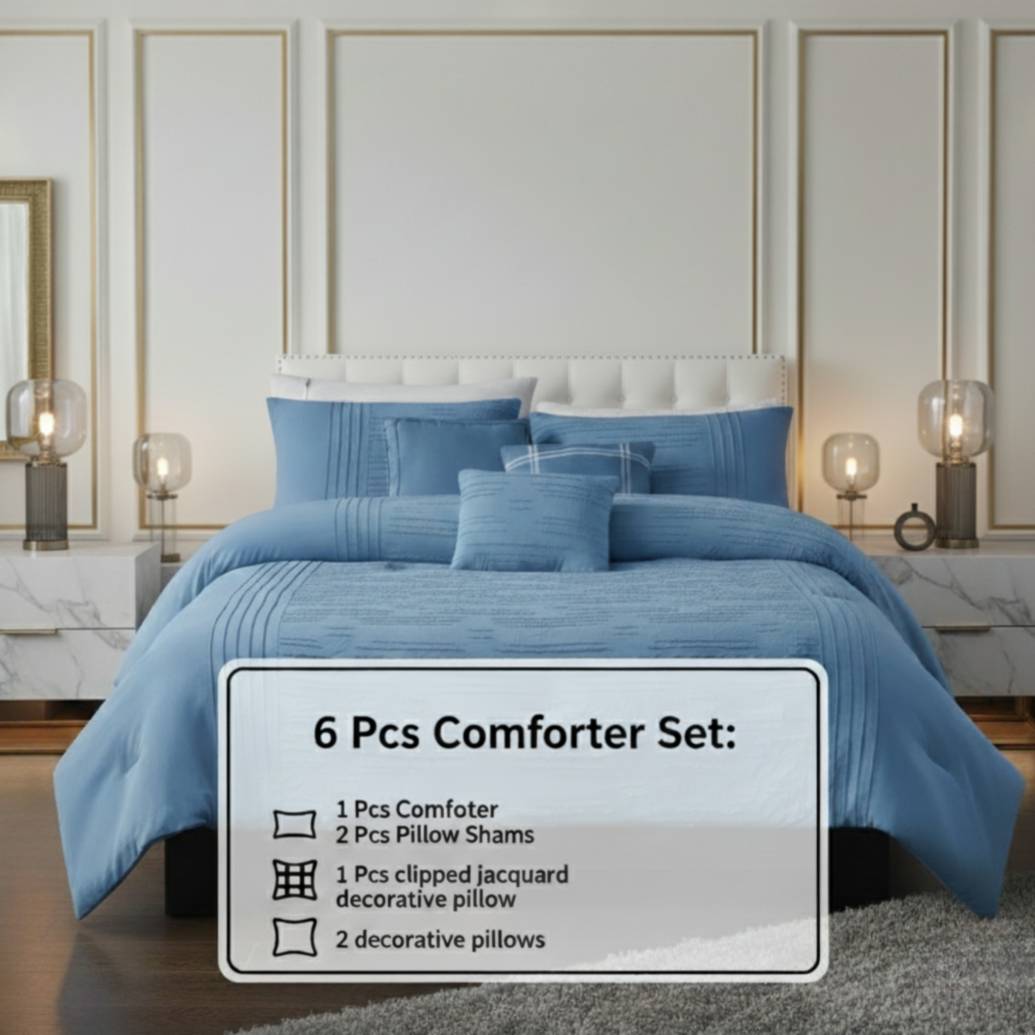MODERN TEXTURED COMFORTER 6-PIECE SET