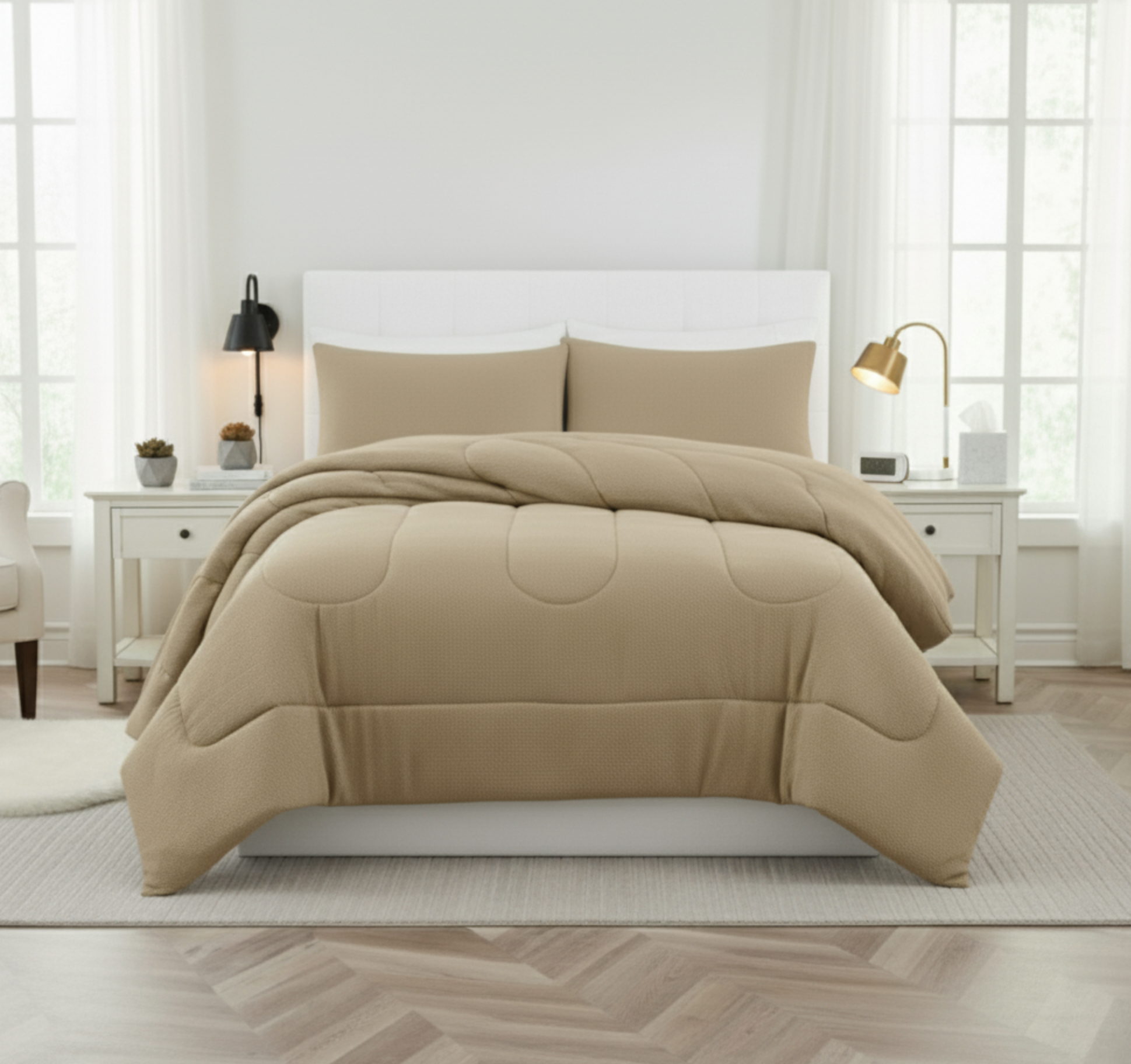 DIMENSIONAL DIAMOND TEXTURE COMFORTER SET