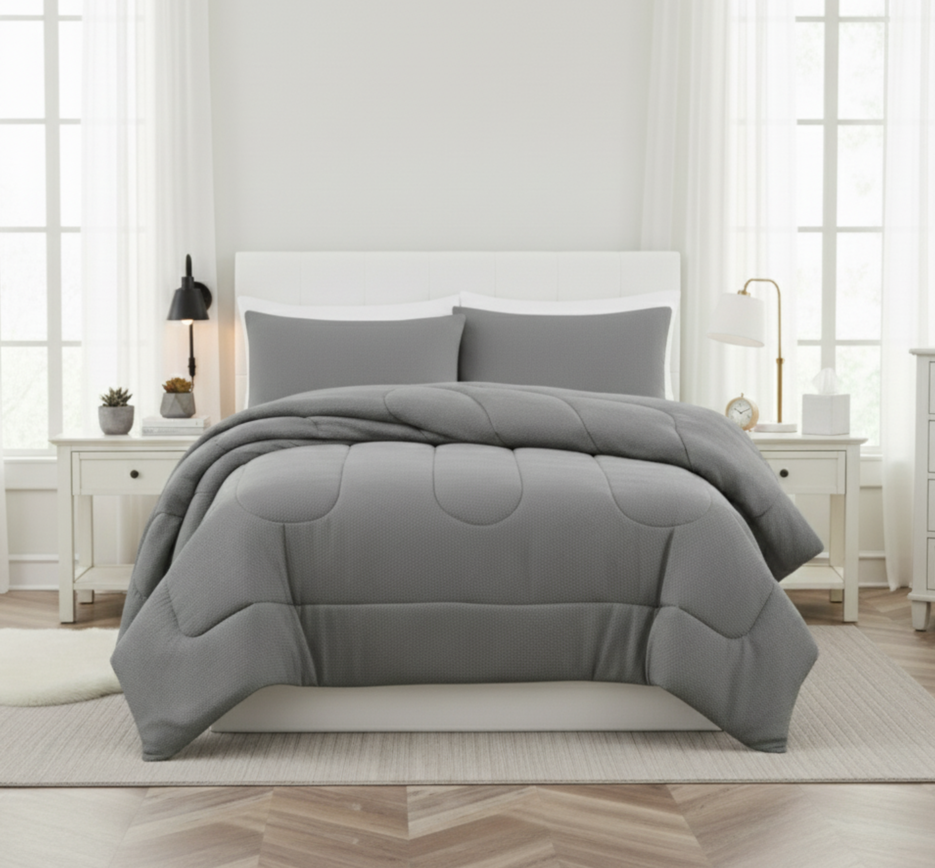 DIMENSIONAL DIAMOND TEXTURE COMFORTER SET