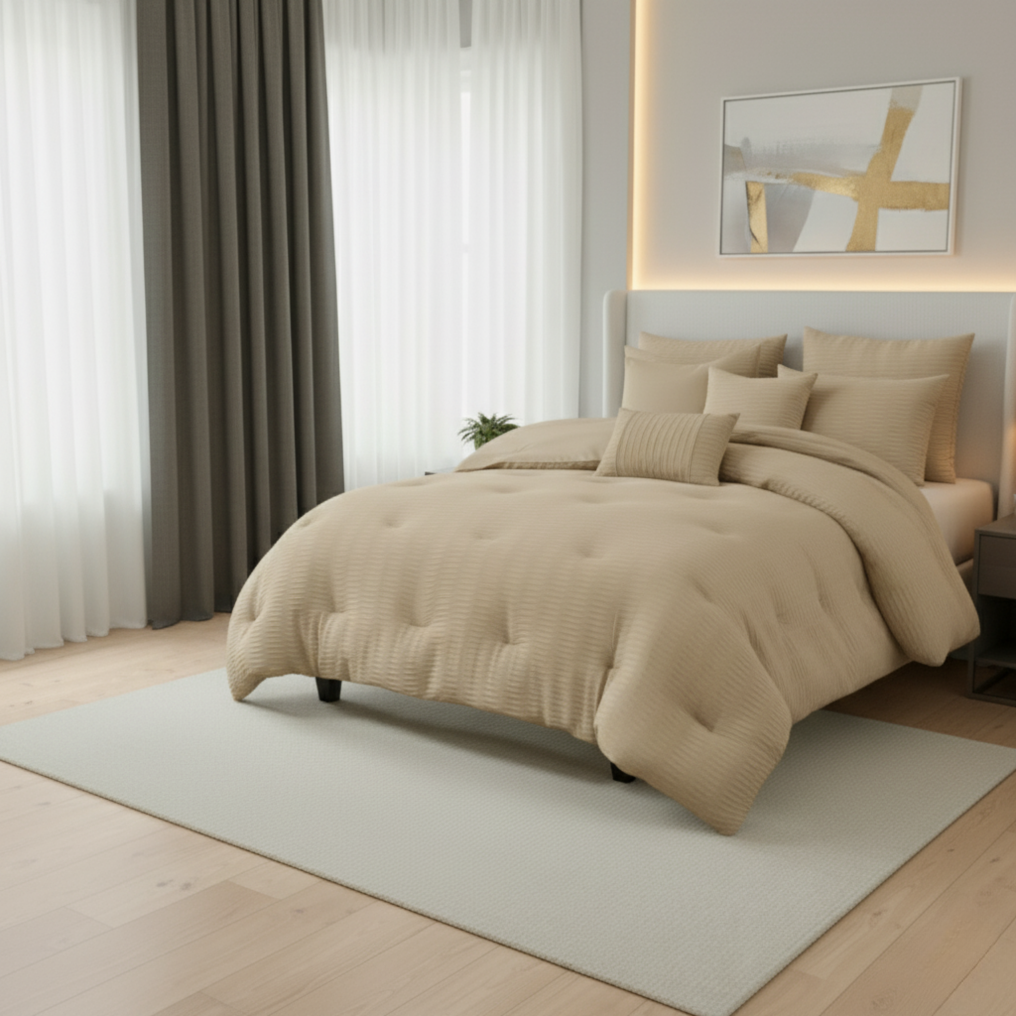 JACQUARD TEXTURED 8-PIECE COMFORTER SET