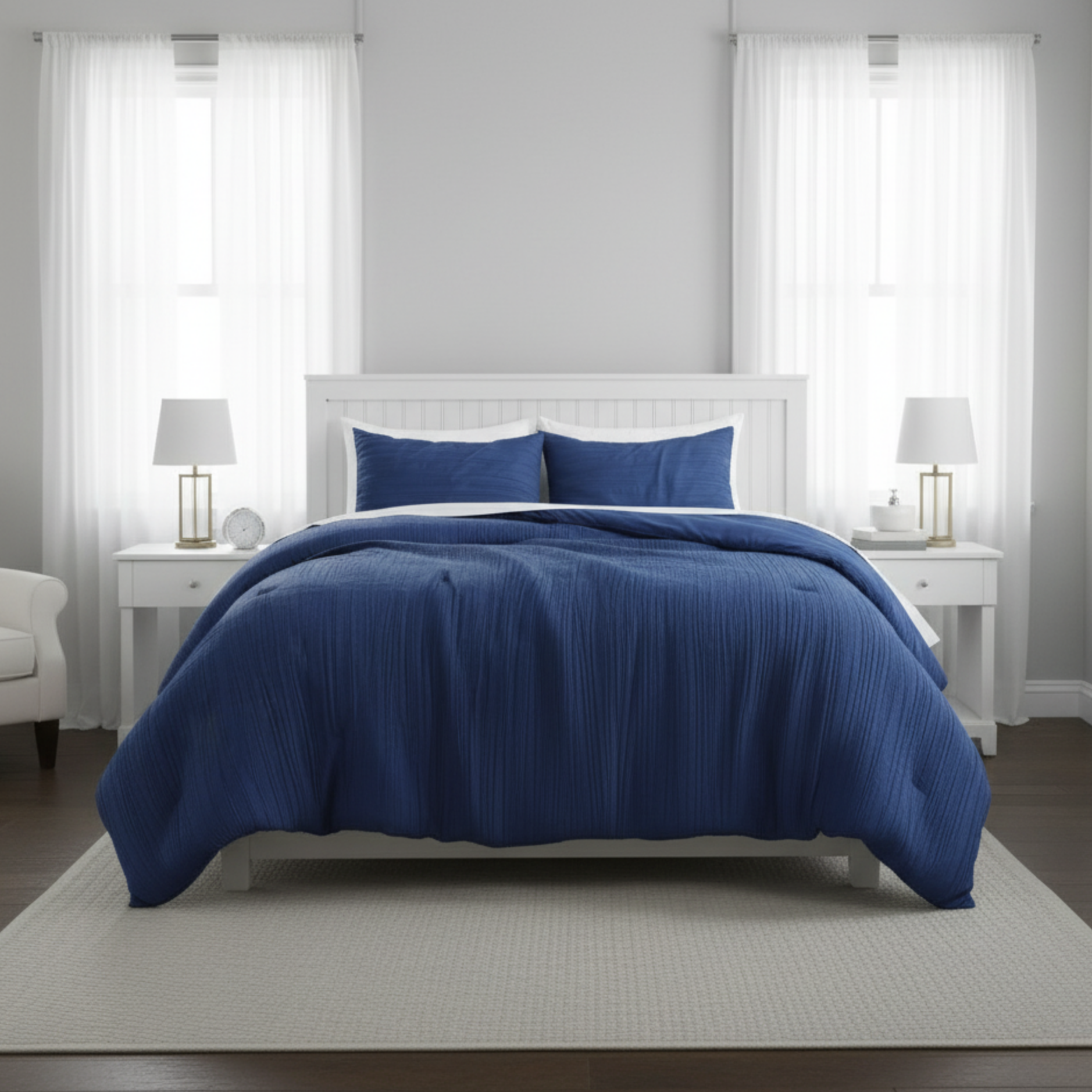 LUXURIOUS PINCH PLEAT TEXTURED COMFORTER SET